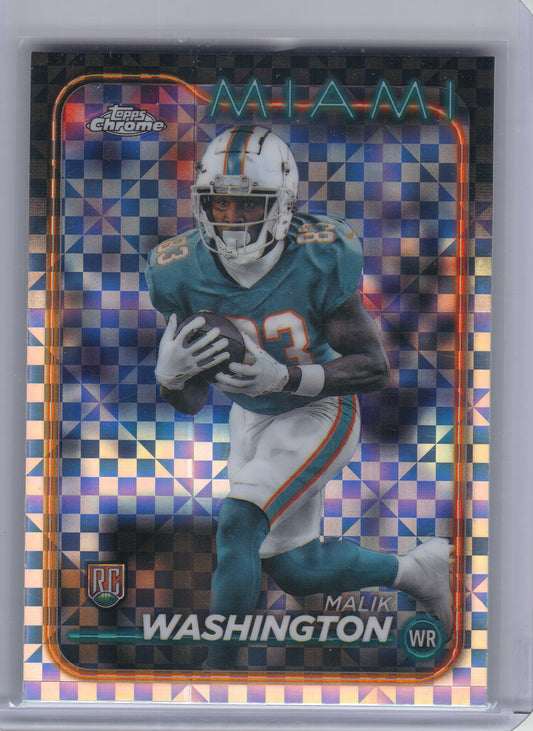 2024 Topps Chrome #254 Malik Washington X-Fractor Miami Dolphins RC