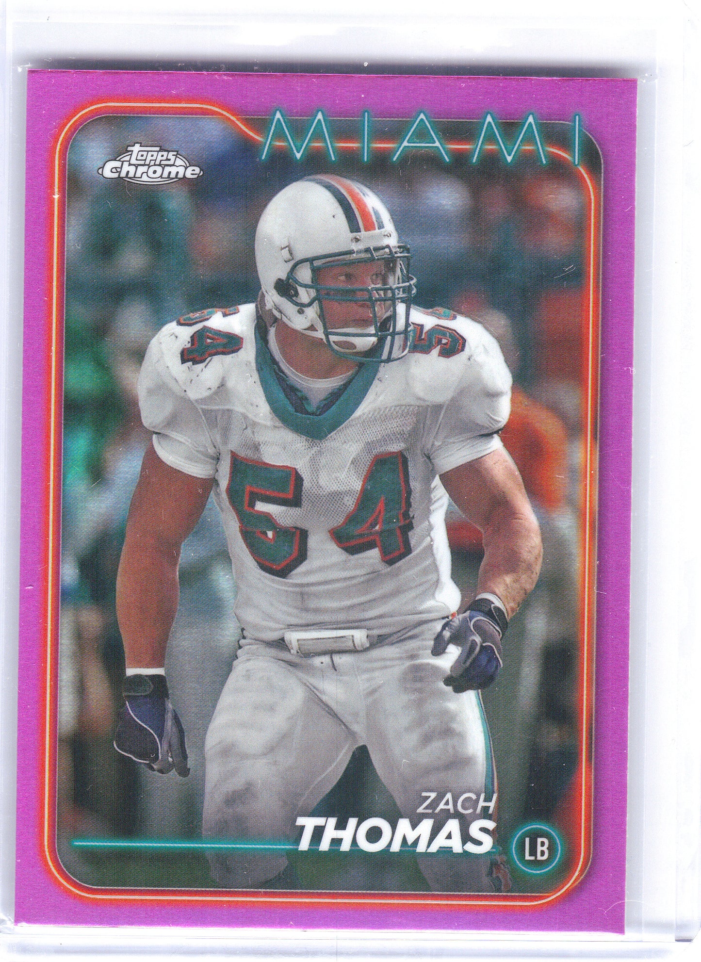 2024 Topps Chrome #109 Zach Thomas Pink Refractor Miami Dolphins