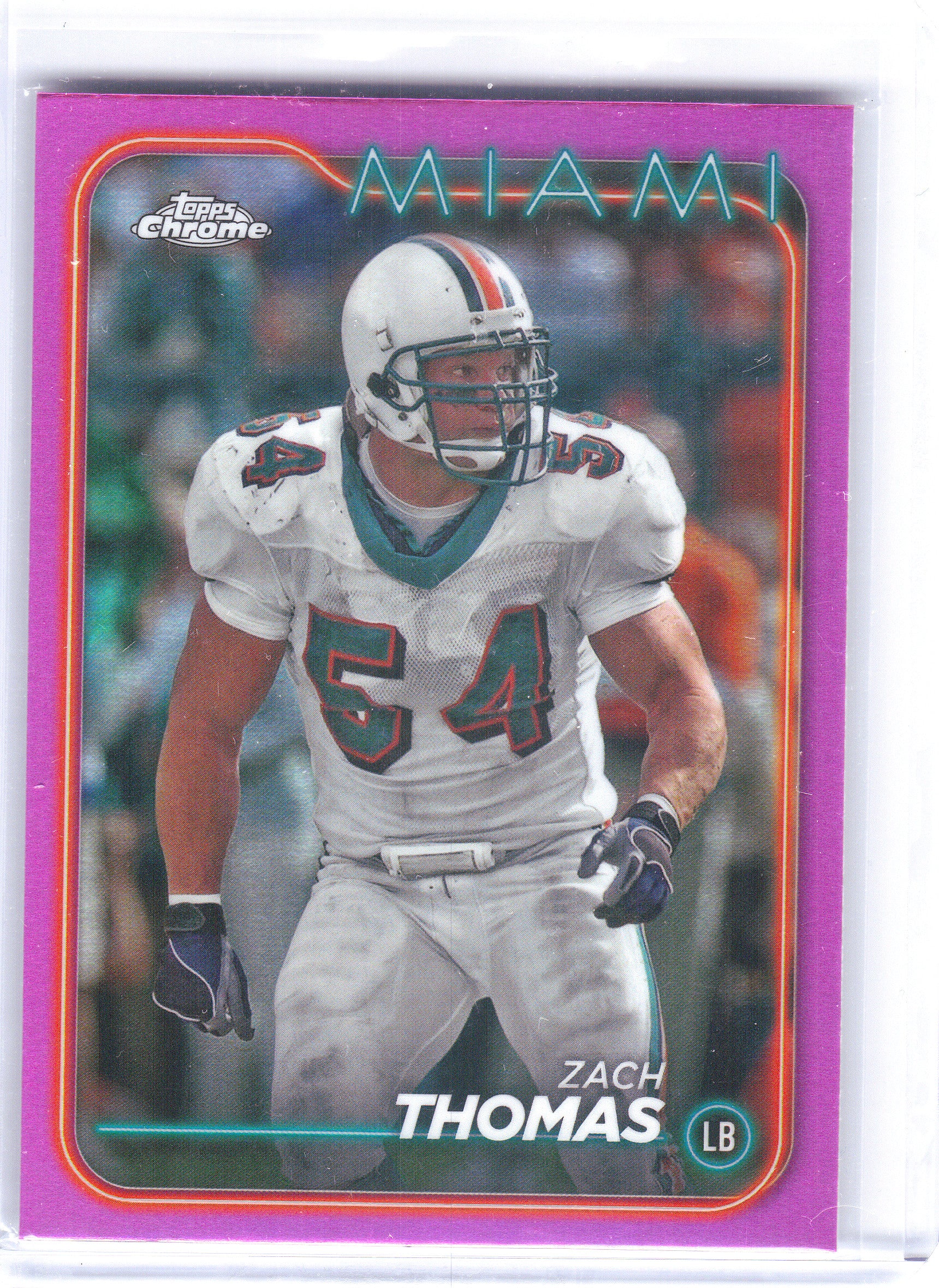 2024 Topps Chrome #109 Zach Thomas Pink Refractor Miami Dolphins