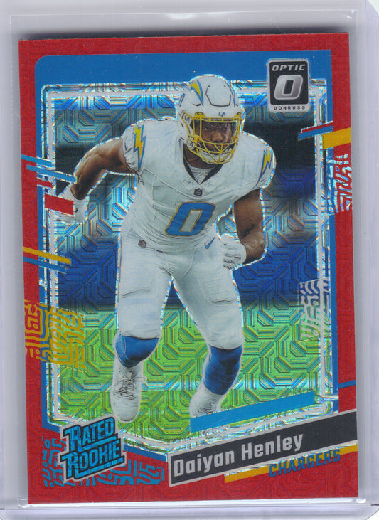 2023 Donruss Optic #263 Daiyan Henley Red Mojo Los Angeles Chargers RC