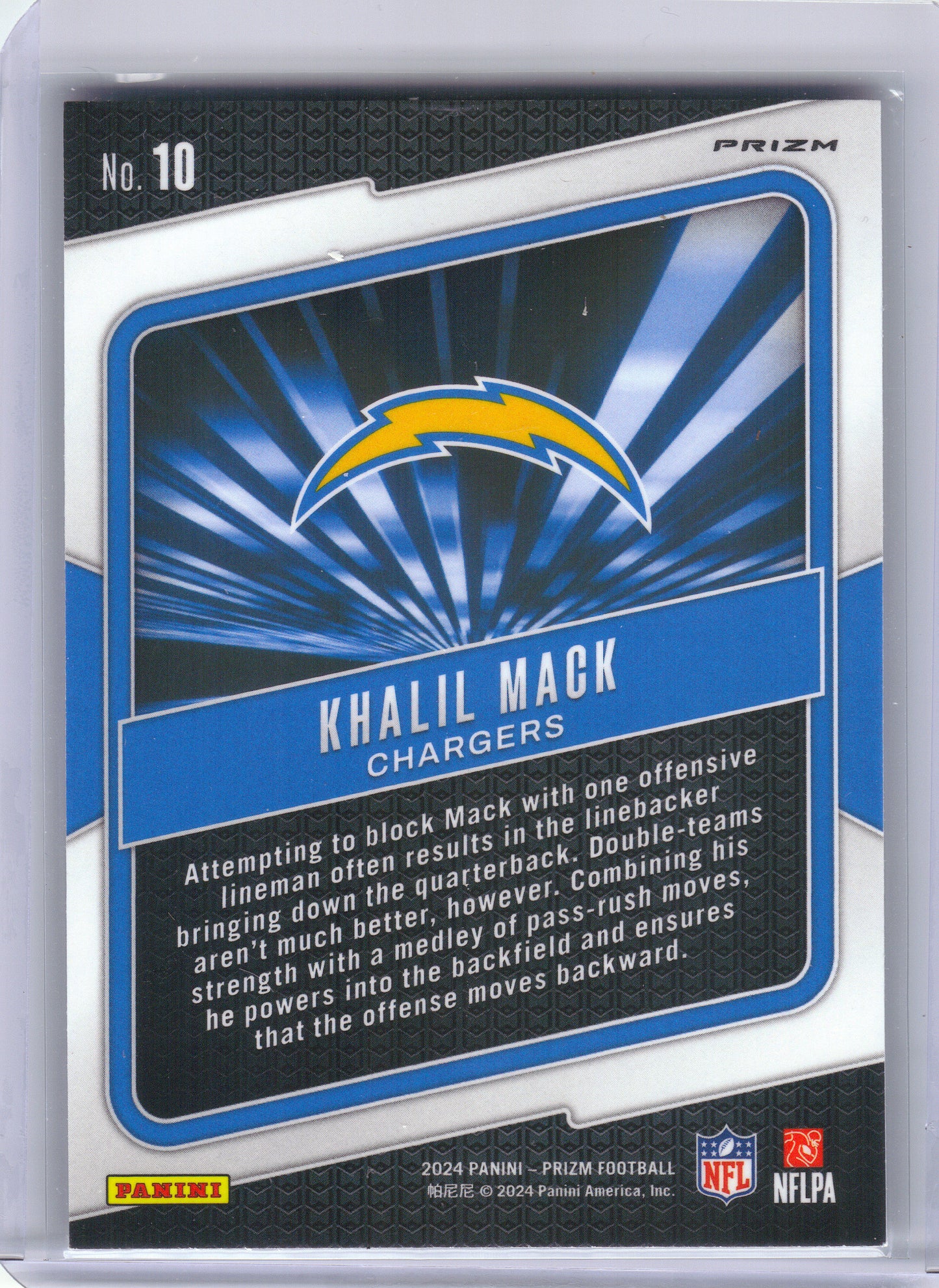 2024 Panini Prizm #10 Khalil Mack Hype Green Wave Prizm Los Angeles Chargers