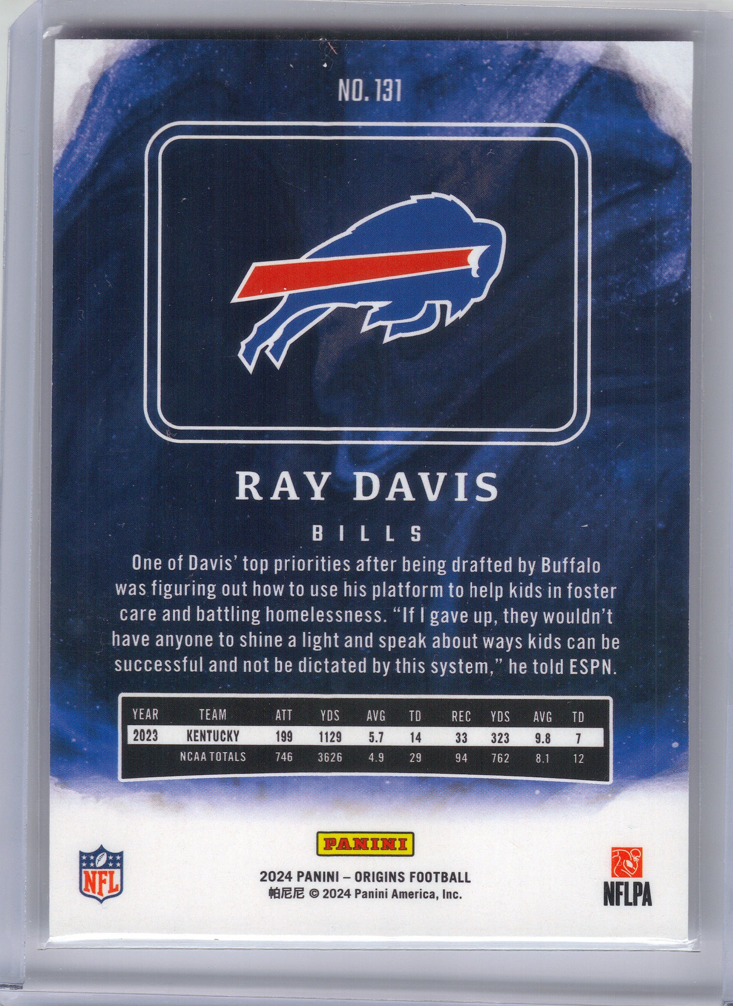 2024 Panini Origins #131 Ray Davis Buffalo Bills RC