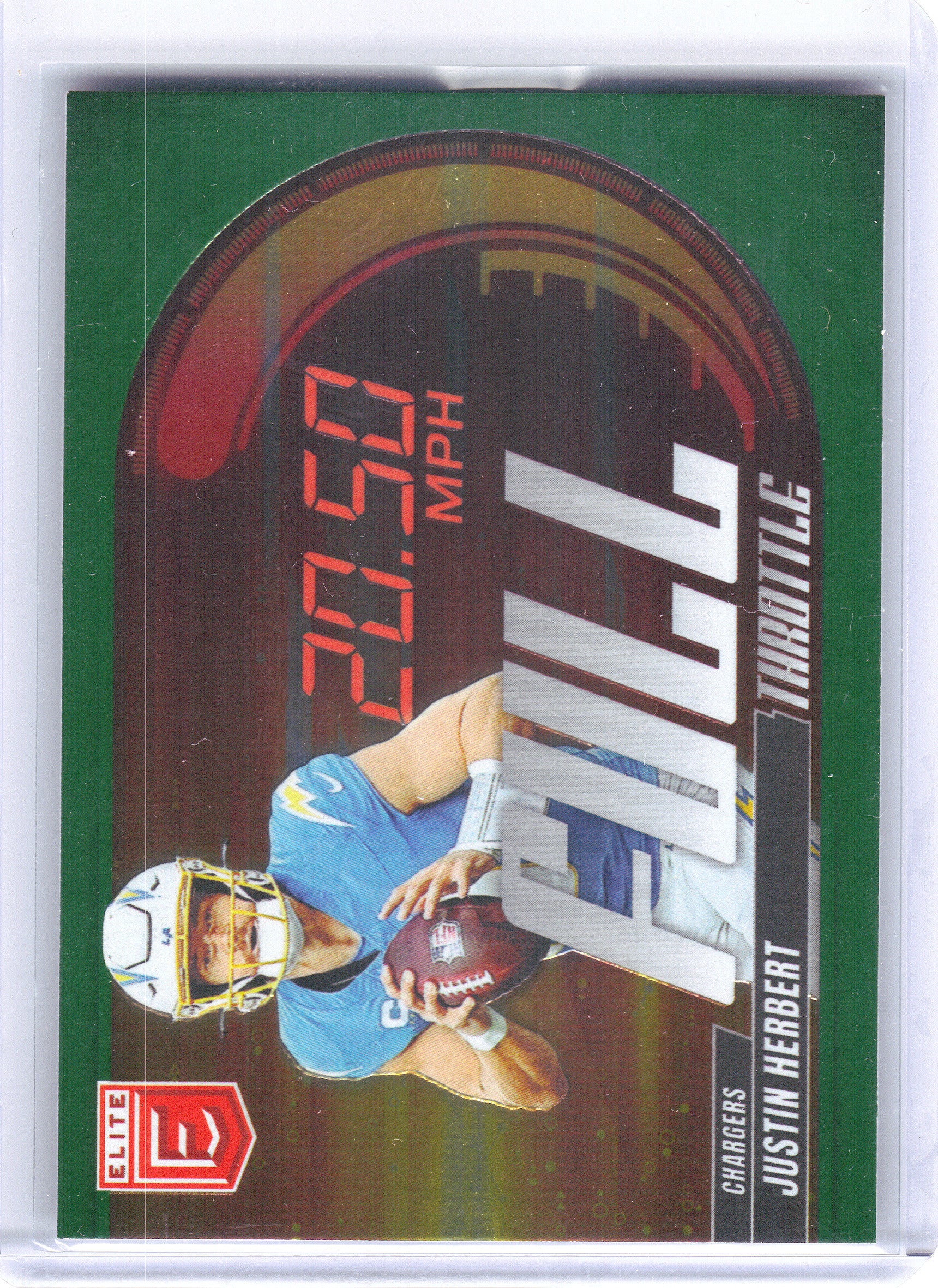 2025 Donruss Elite #20 Justin Herbert Full Throttle Green Los Angeles Chargers