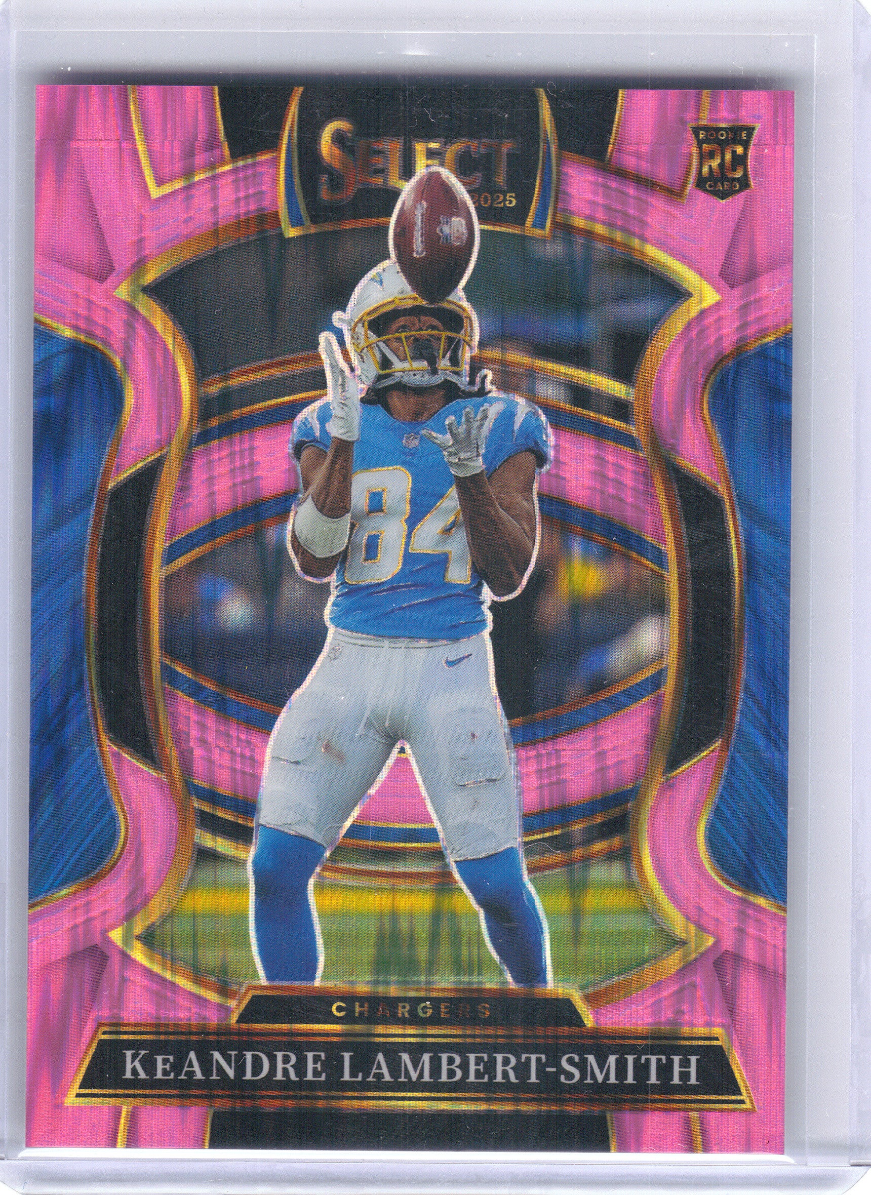 2025 Panini Select #3 KeAndre Lambert-Smith Pink Prizm Shock Los Angeles Chargers RC