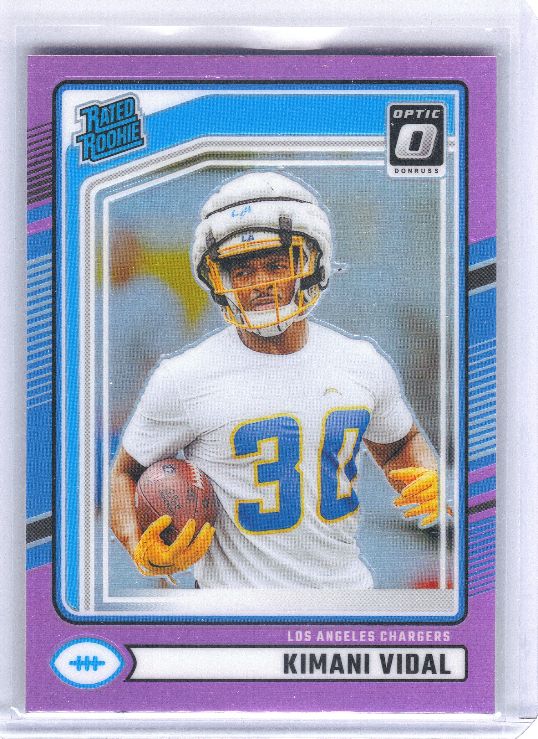2024 Donruss #355 Kimani Vidal Optic Rated Rookies Preview Pink Los Angeles Chargers RC