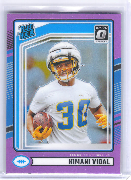 2024 Donruss #355 Kimani Vidal Optic Rated Rookies Preview Pink Los Angeles Chargers RC