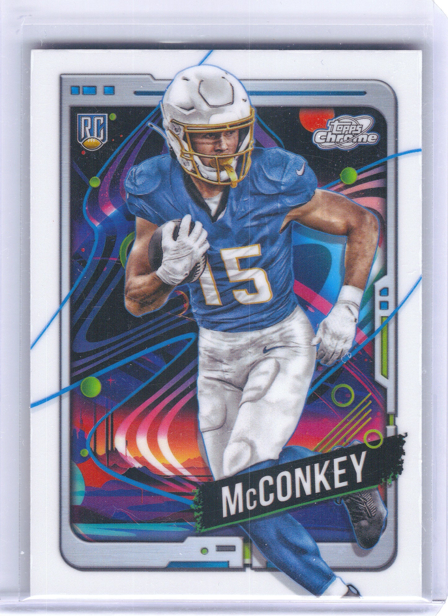 2024 Topps Chrome Cosmic #152 Ladd McConkey White Hole Refractors Los Angeles Chargers