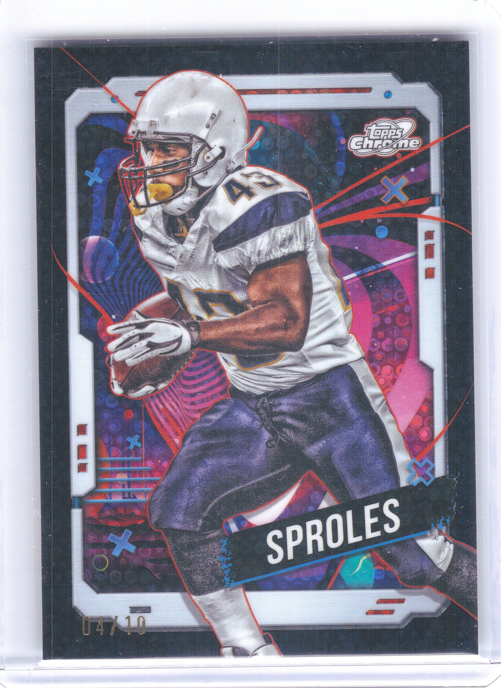 2024 Topps Chrome Cosmic #87 Darren Sproles Black Eclipse Refractors #/10 San Diego Chargers SN