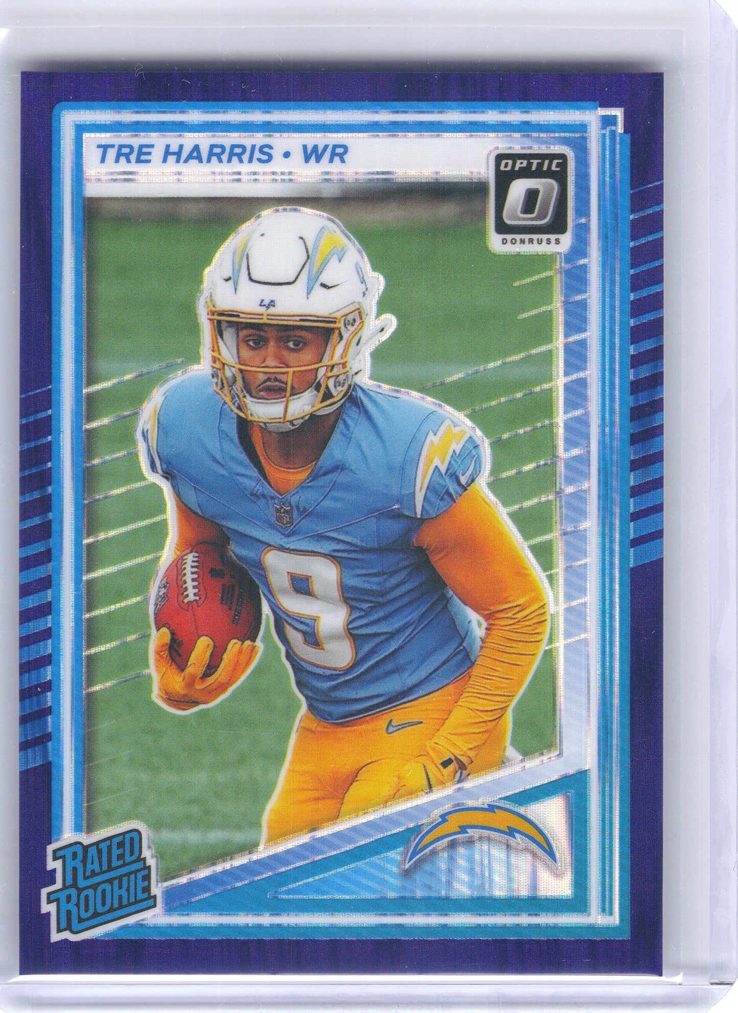 2025 Donruss Optic #229 Tre Harris Purple Shock Los Angeles Chargers RC