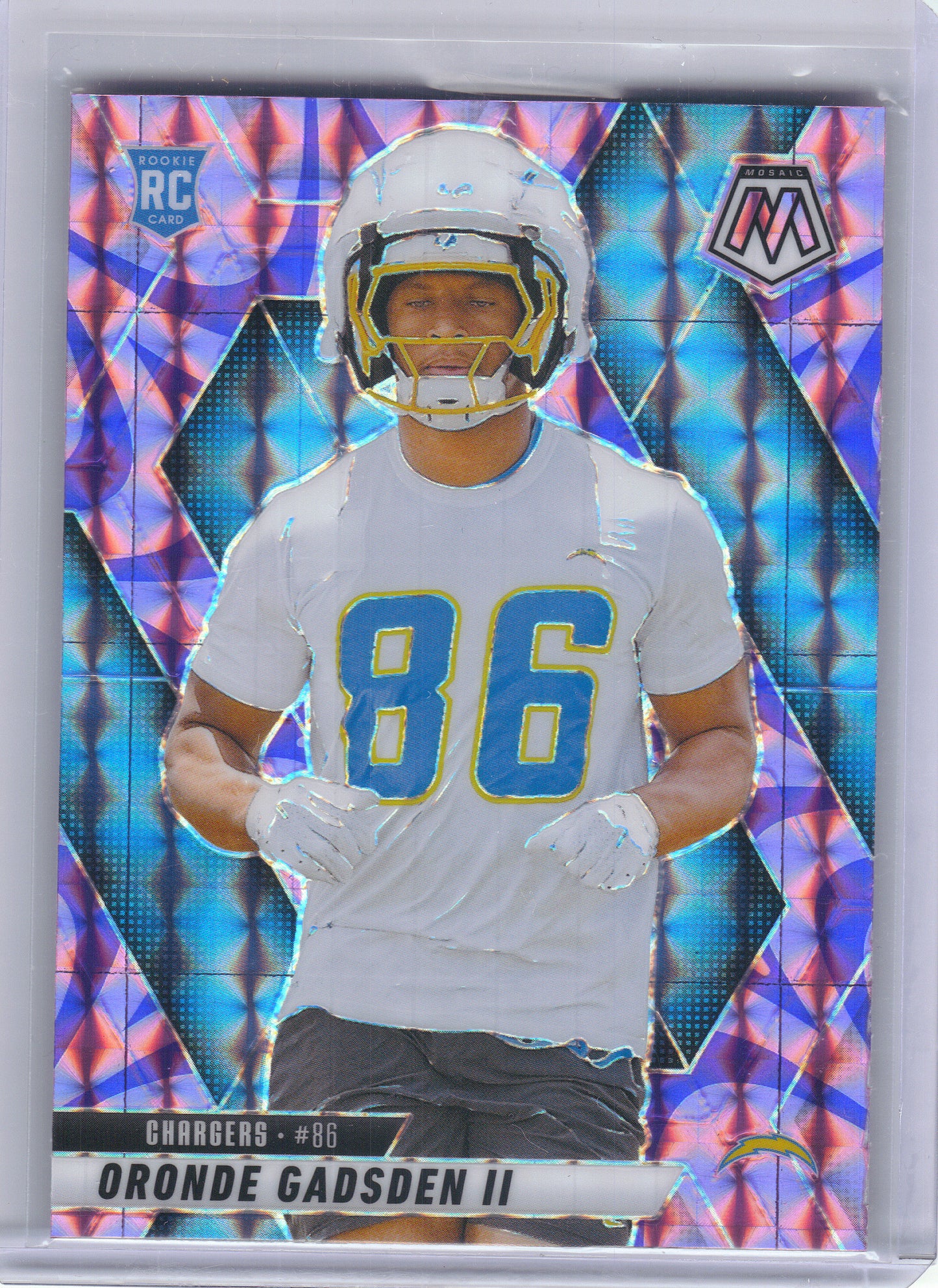 2025 Panini Mosaic #374 Oronde Gadsden II Mosaic Reactive Purple Los Angeles Chargers RC