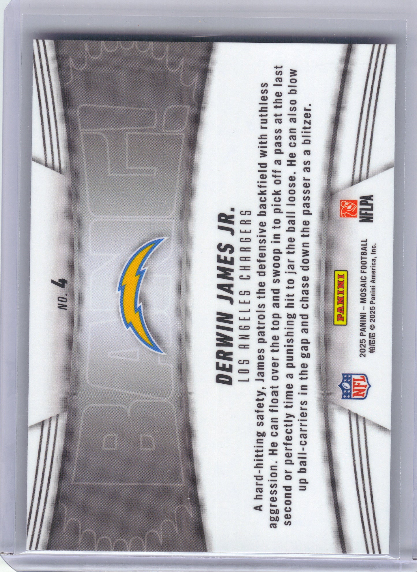 2025 Panini Mosaic #4 Derwin James Jr. Bang! Los Angeles Chargers