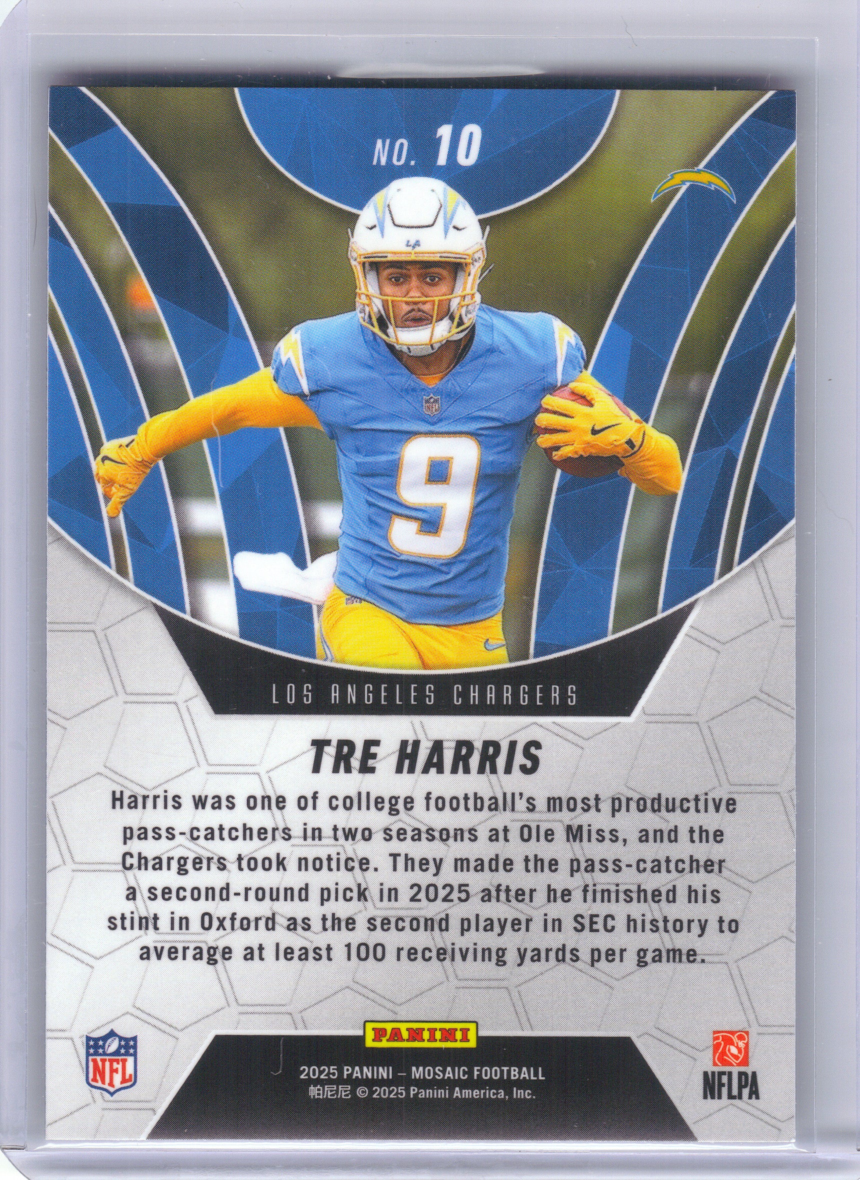 2025 Panini Mosaic #10 Tre Harris Elevate Los Angeles Chargers