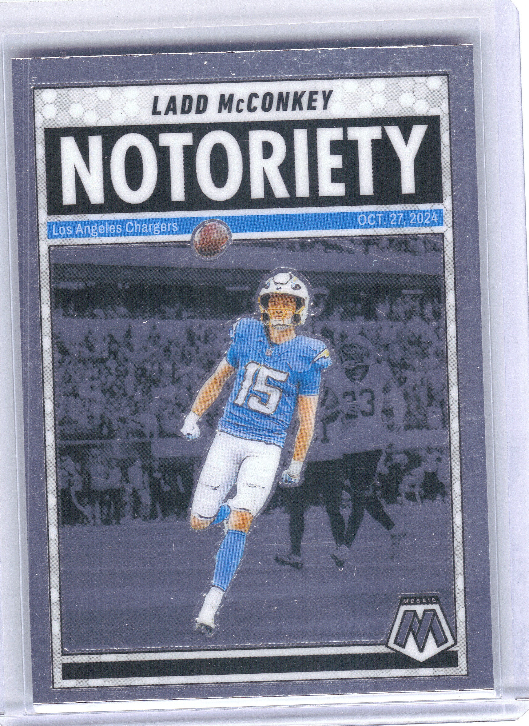 2025 Panini Mosaic #2 Ladd McConkey Notoriety Los Angeles Chargers