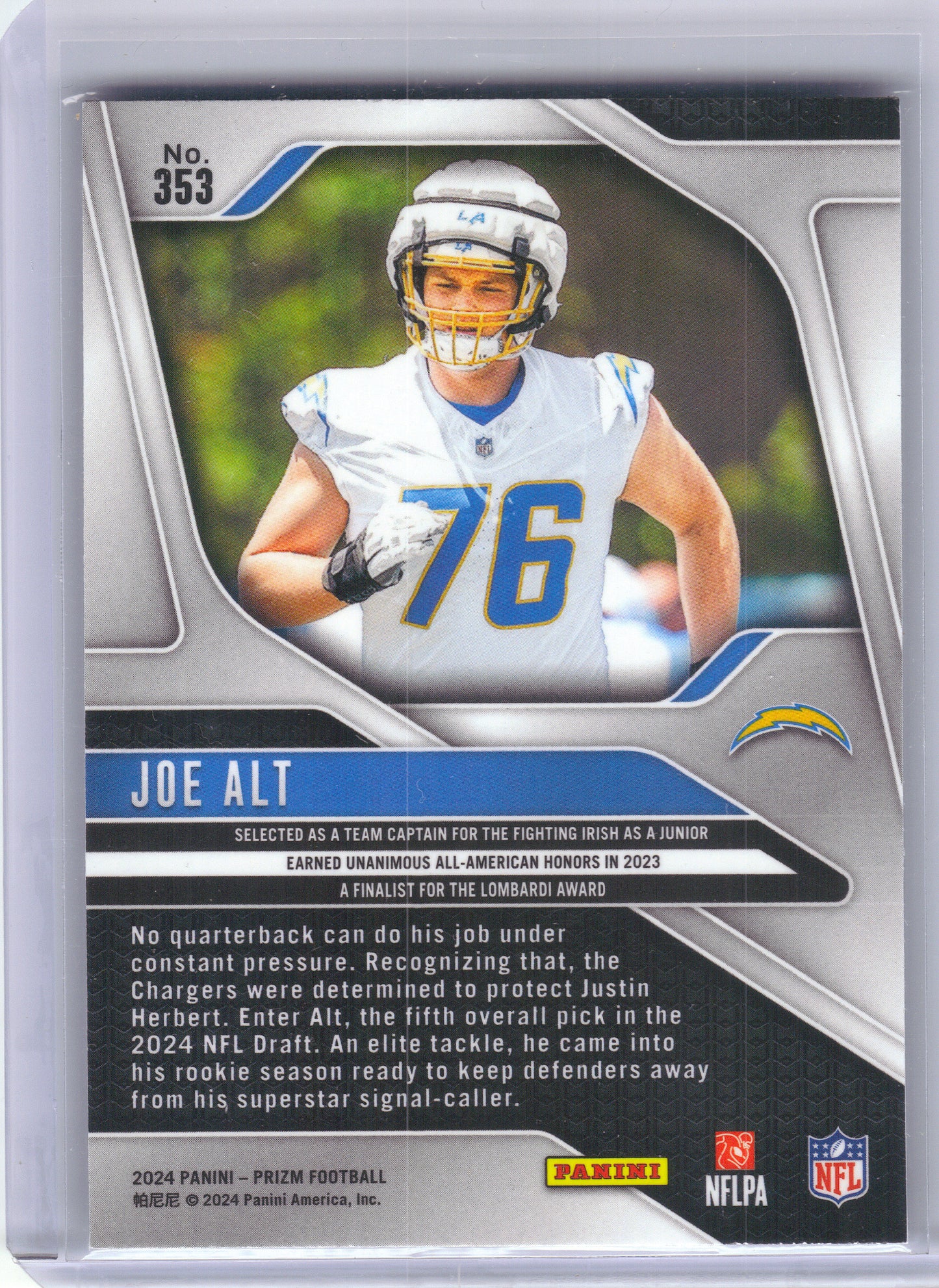 2024 Panini Prizm #353 Joe Alt Los Angeles Chargers RC