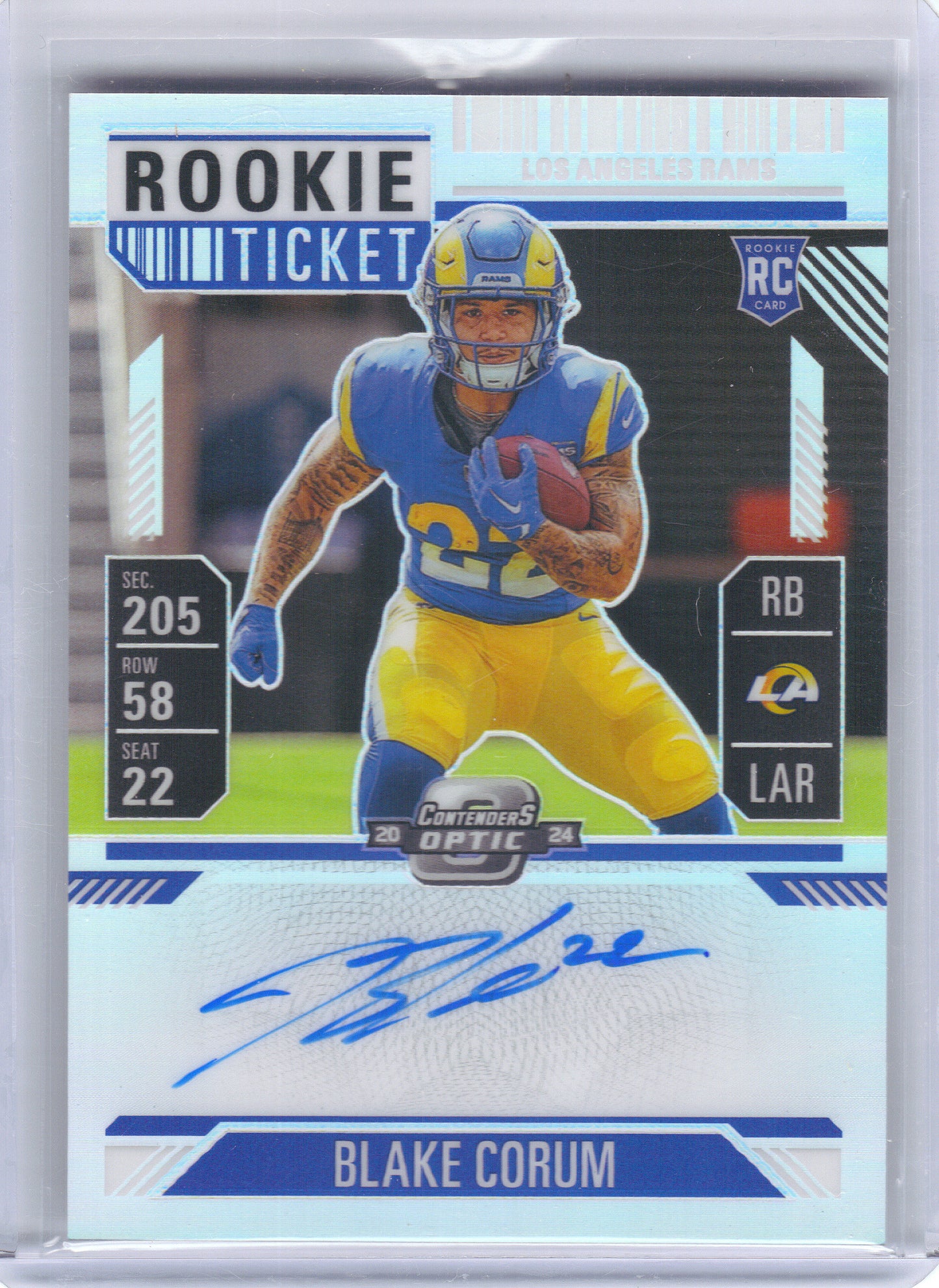 2024 Panini Contenders Optic #112 Blake Corum Los Angeles Rams RC,AU