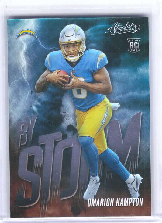 2025 Panini Absolute #12 Omarion Hampton By Storm Los Angeles Chargers