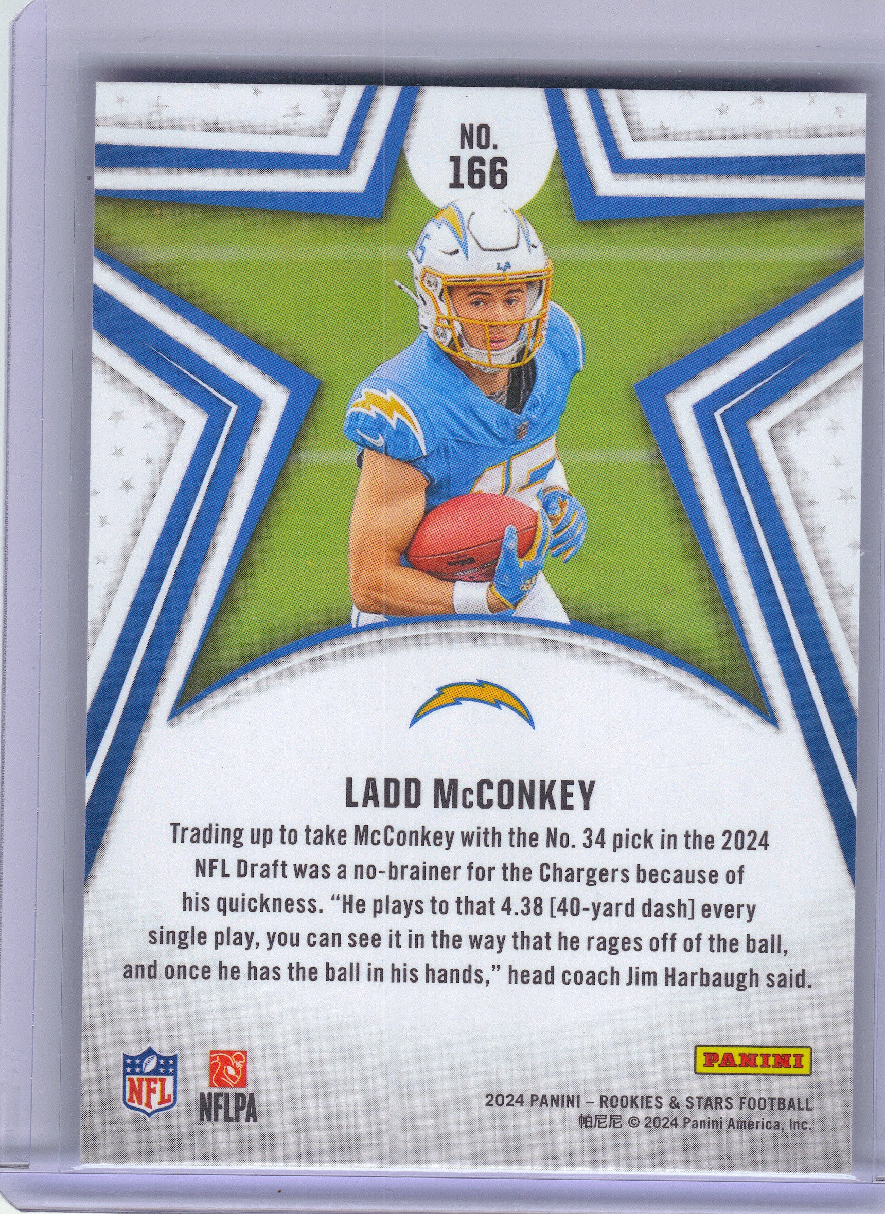 2024 Panini Rookies & Stars #166 Ladd McConkey Los Angeles Chargers RC