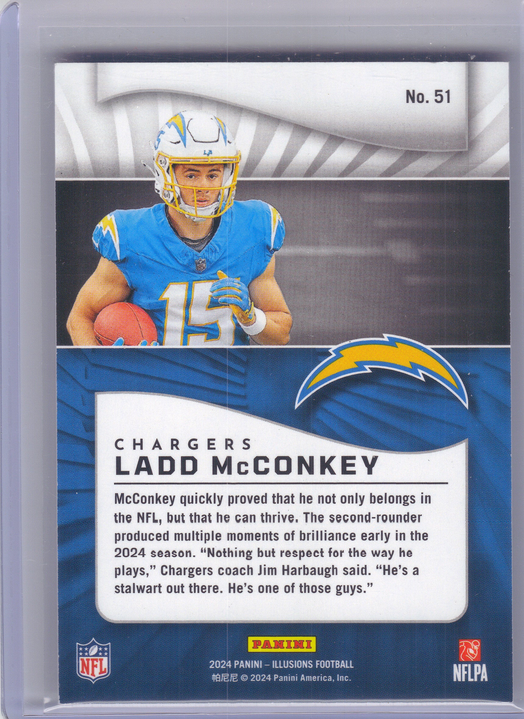 2024 Panini Illusions #51 Ladd McConkey Hobby 55pt Los Angeles Chargers RC