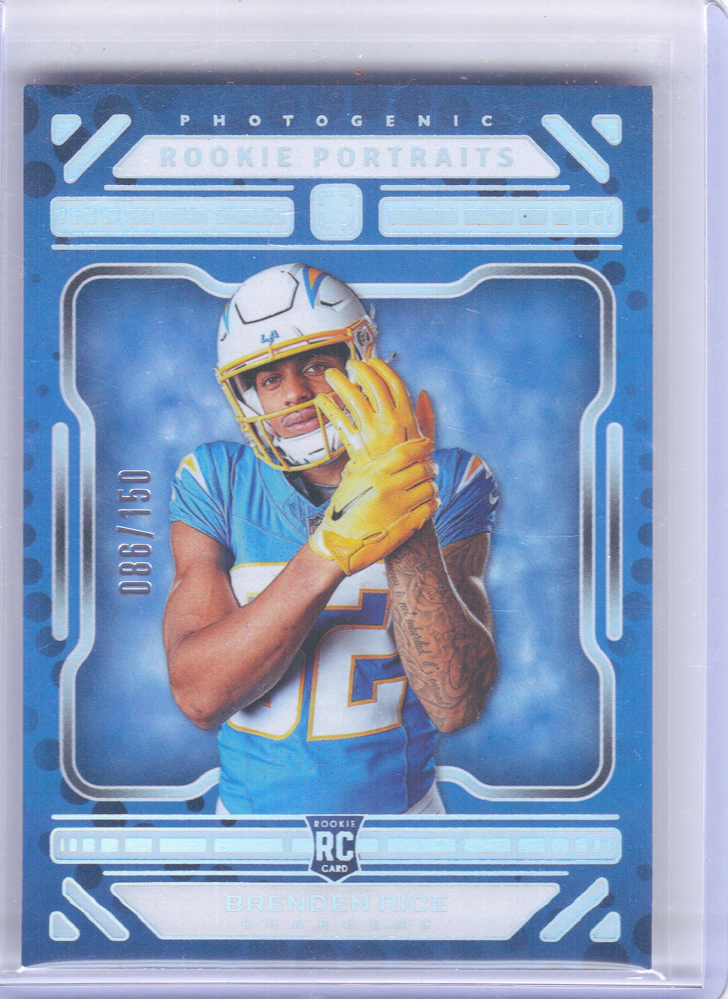 2024 Panini Photogenic #192 Brenden Rice Silver #/150 Los Angeles Chargers SN,RC