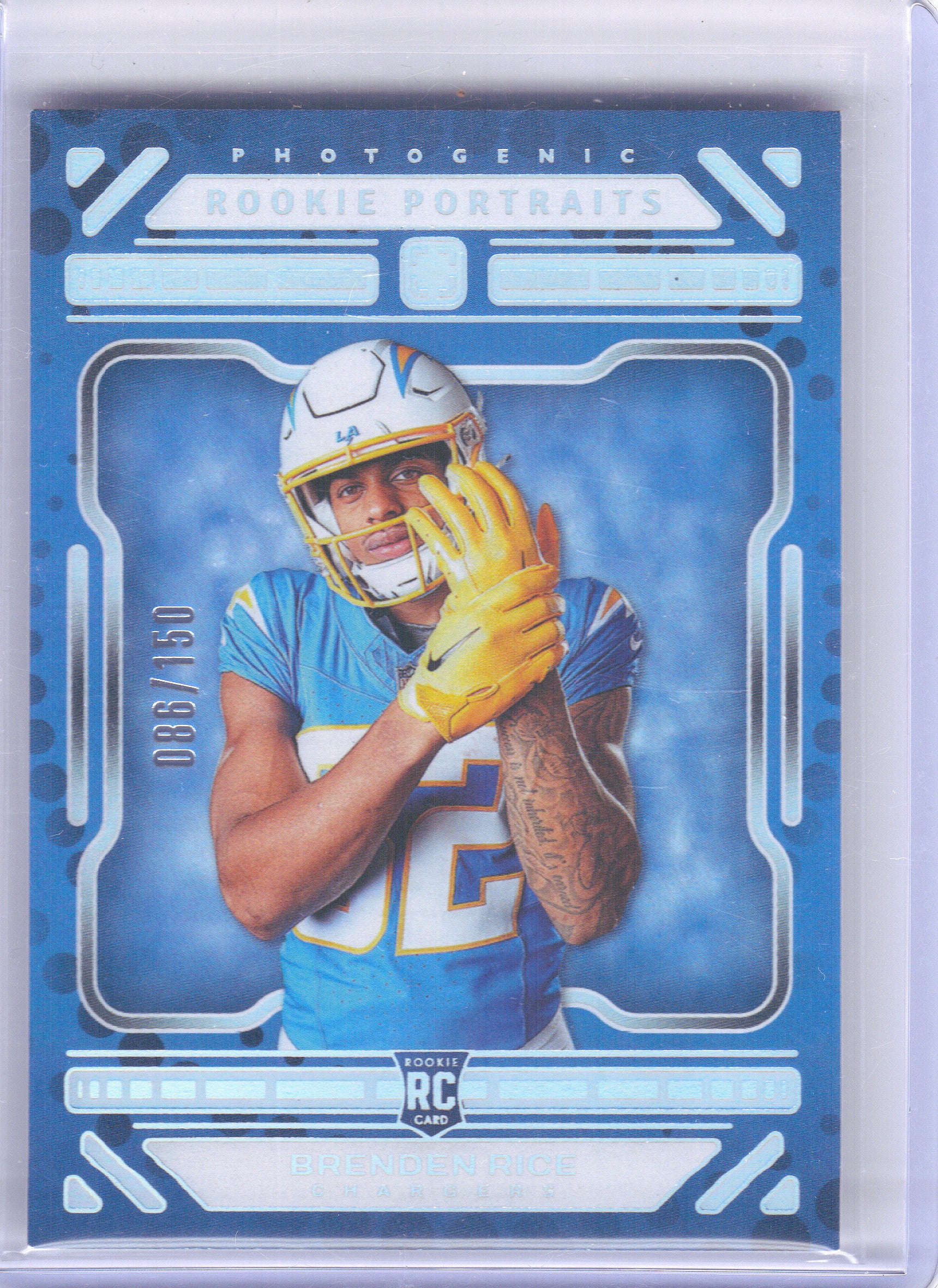 2024 Panini Photogenic #192 Brenden Rice Silver #/150 Los Angeles Chargers SN,RC