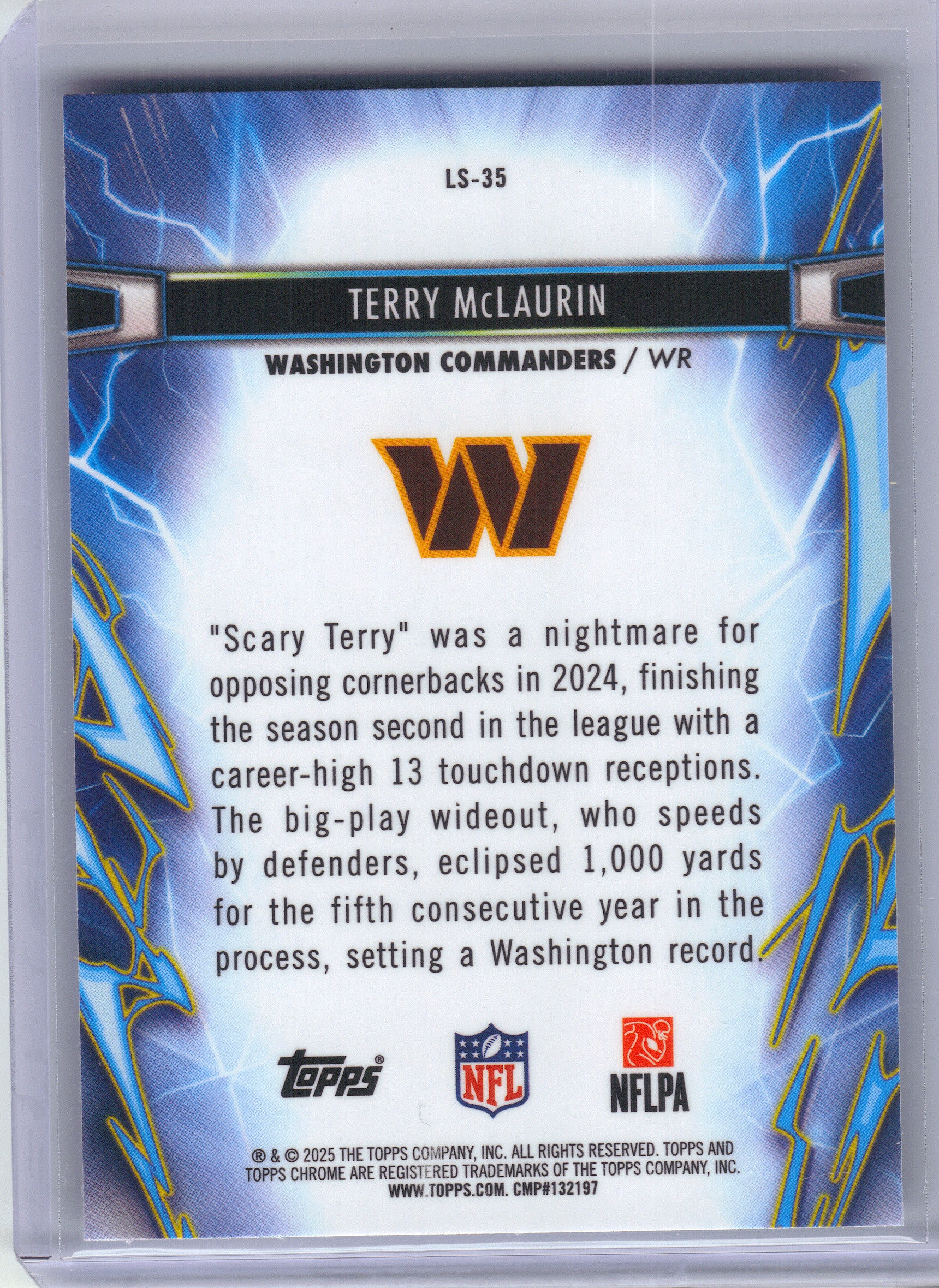 2025 Topps Chrome Cosmic #LS-35 Terry McLaurin Light Speed Washington Commanders