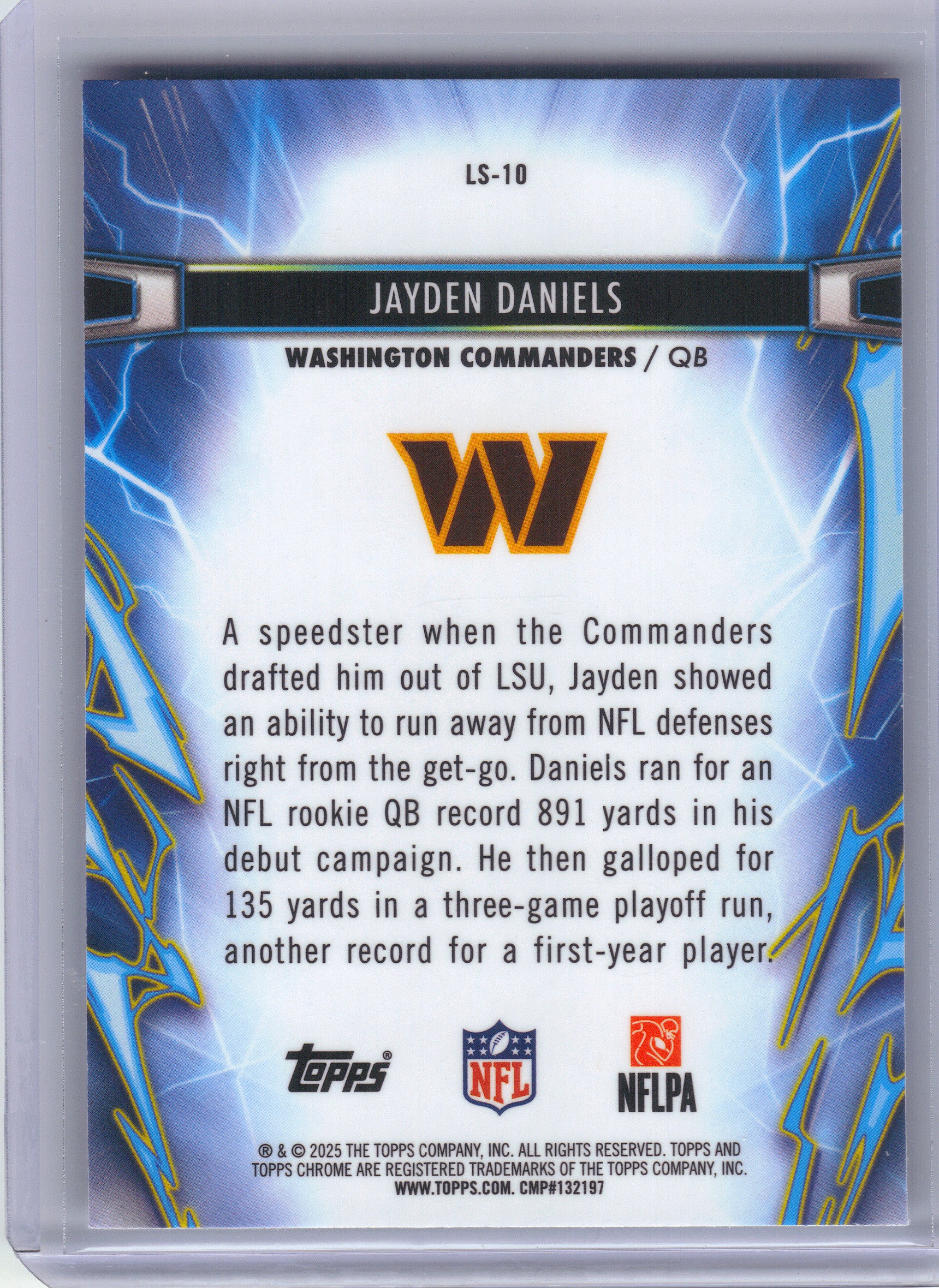 2025 Topps Chrome Cosmic #LS-10 Jayden Daniels Light Speed Washington Commanders