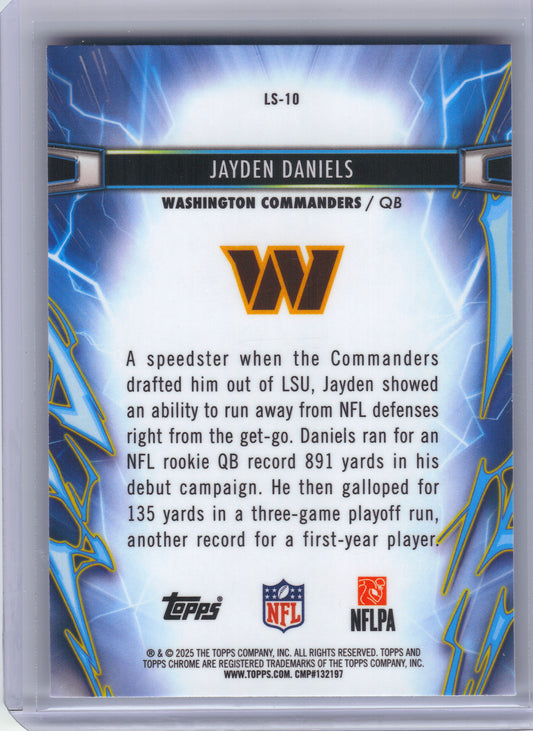 2025 Topps Chrome Cosmic #LS-10 Jayden Daniels Light Speed Washington Commanders