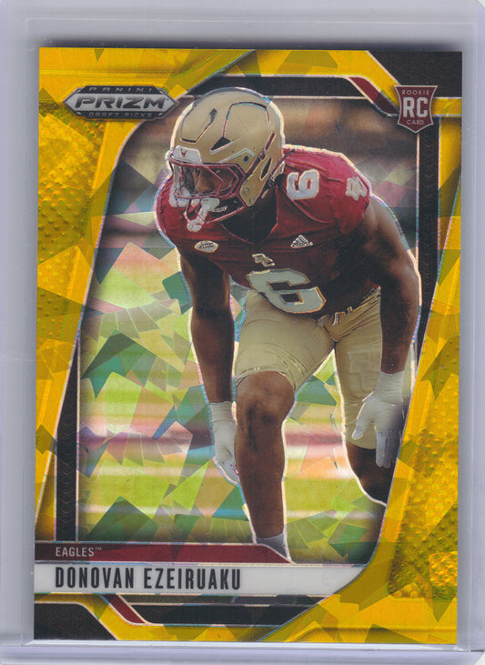 2025 Panini Prizm Draft Picks #14 Donovan Ezeiruaku Prizms Gold Ice Boston College Eagles