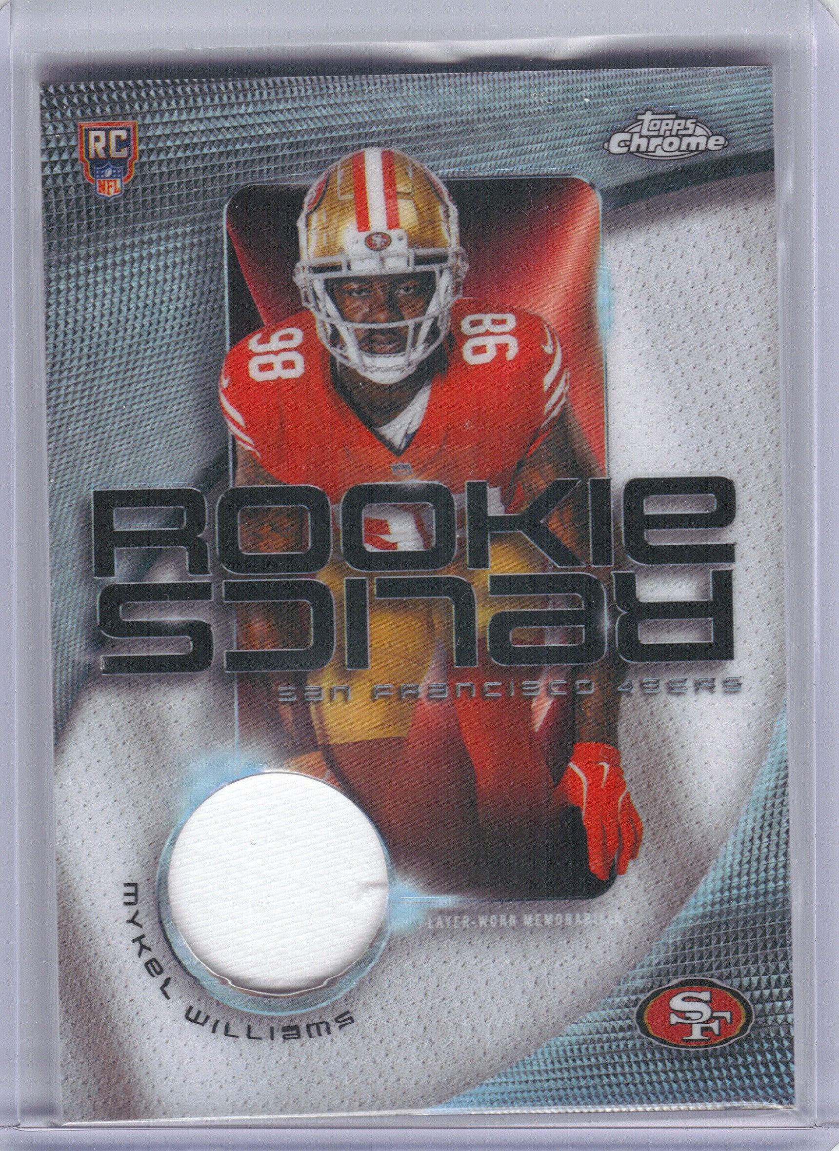 2025 Topps Chrome #RR-MW Mykel Williams Rookie Relics San Francisco 49ers MEM