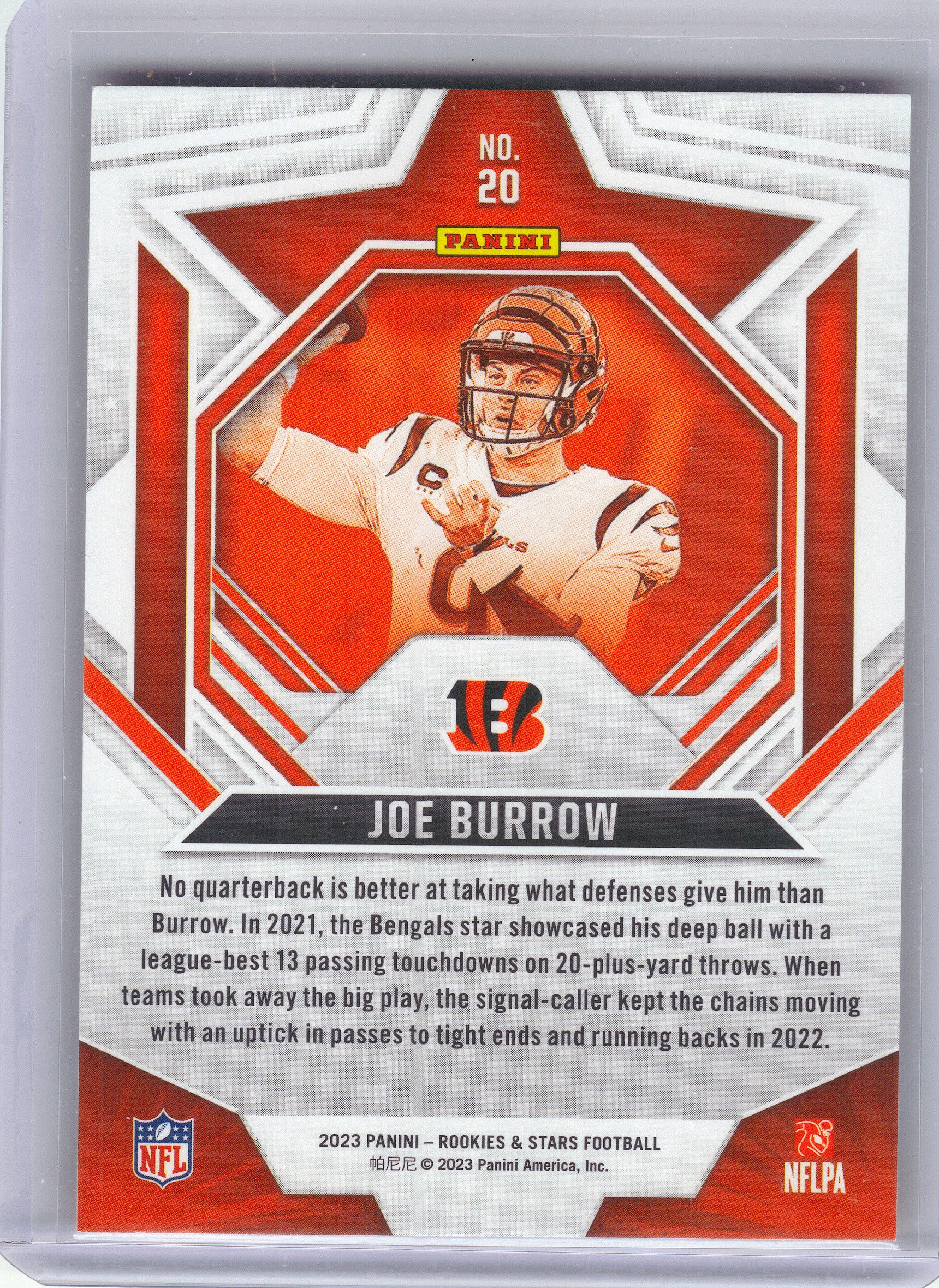 2023 Panini Rookies & Stars #20 Joe Burrow Red Cincinnati Bengals