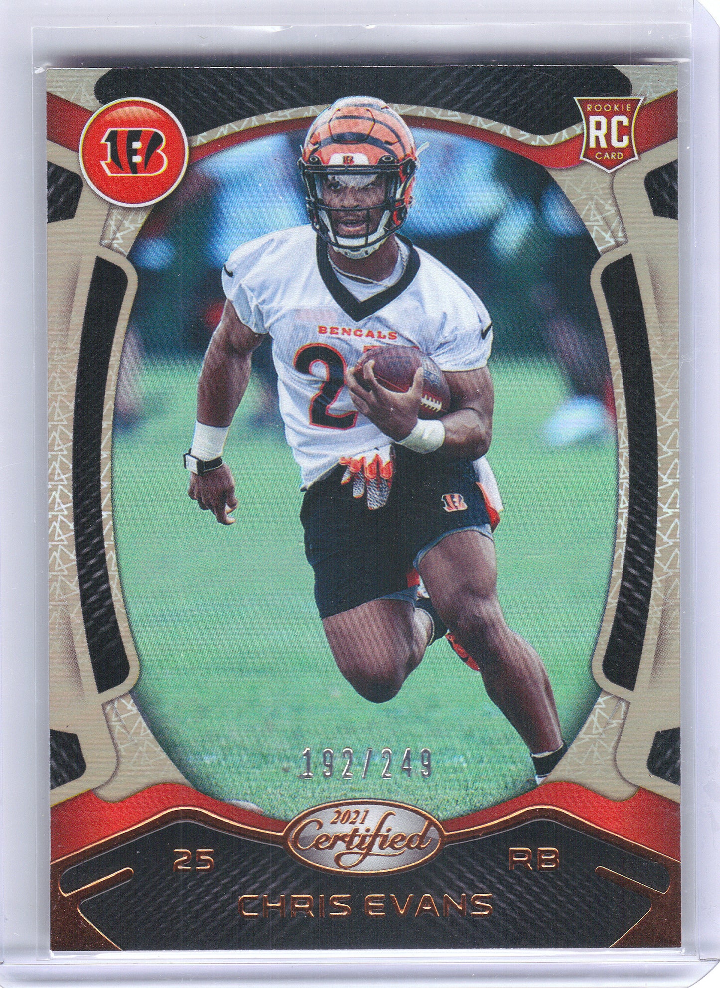 2021 Panini Certified #182 Chris Evans Mirror Bronze #/249 Cincinnati Bengals SN,RC