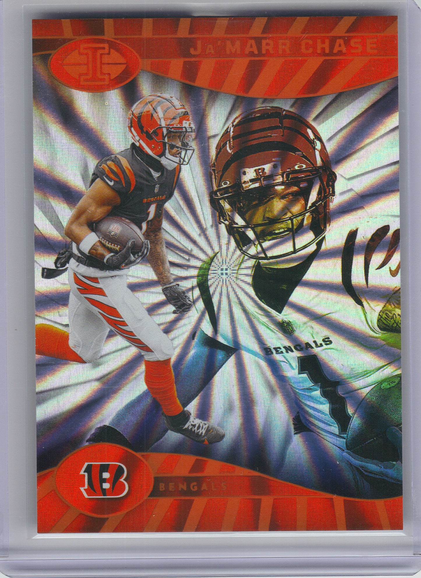 2024 Panini Illusions #17 Ja’Marr Chase Sunburst Trophy Collection SSP Cincinnati Bengals
