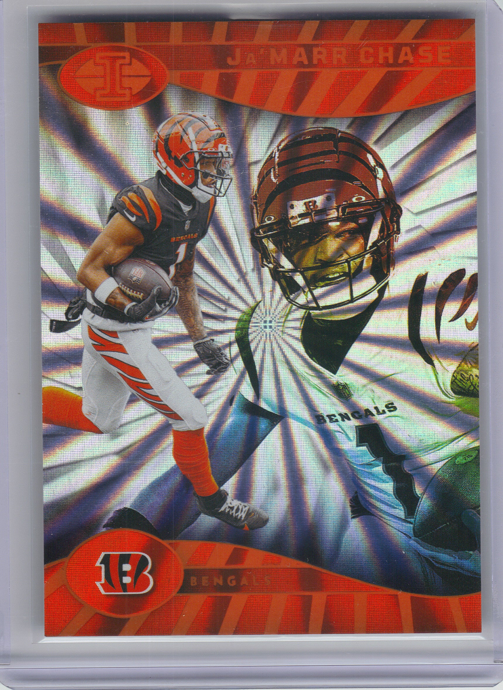 2024 Panini Illusions #17 Ja’Marr Chase Sunburst Trophy Collection SSP Cincinnati Bengals