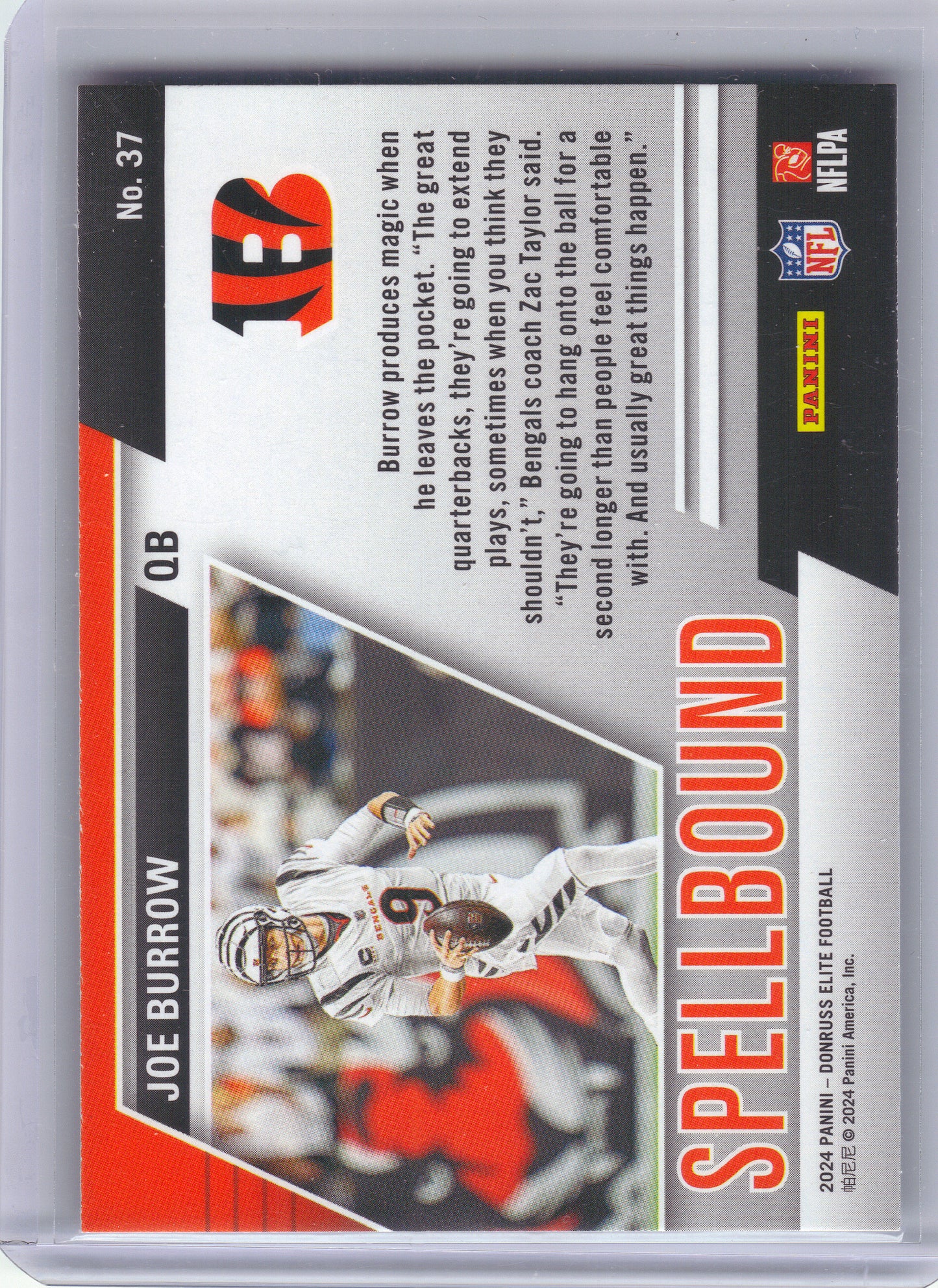 2024 Donruss Elite #37 Joe Burrow Spellbound Green Cincinnati Bengals