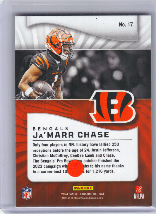 2024 Panini Illusions #17 Ja’Marr Chase Orange Trophy Collection Cincinnati Bengals