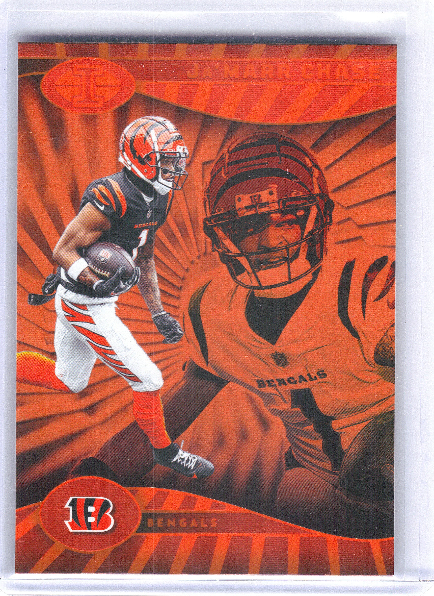 2024 Panini Illusions #17 Ja’Marr Chase Orange Trophy Collection Cincinnati Bengals