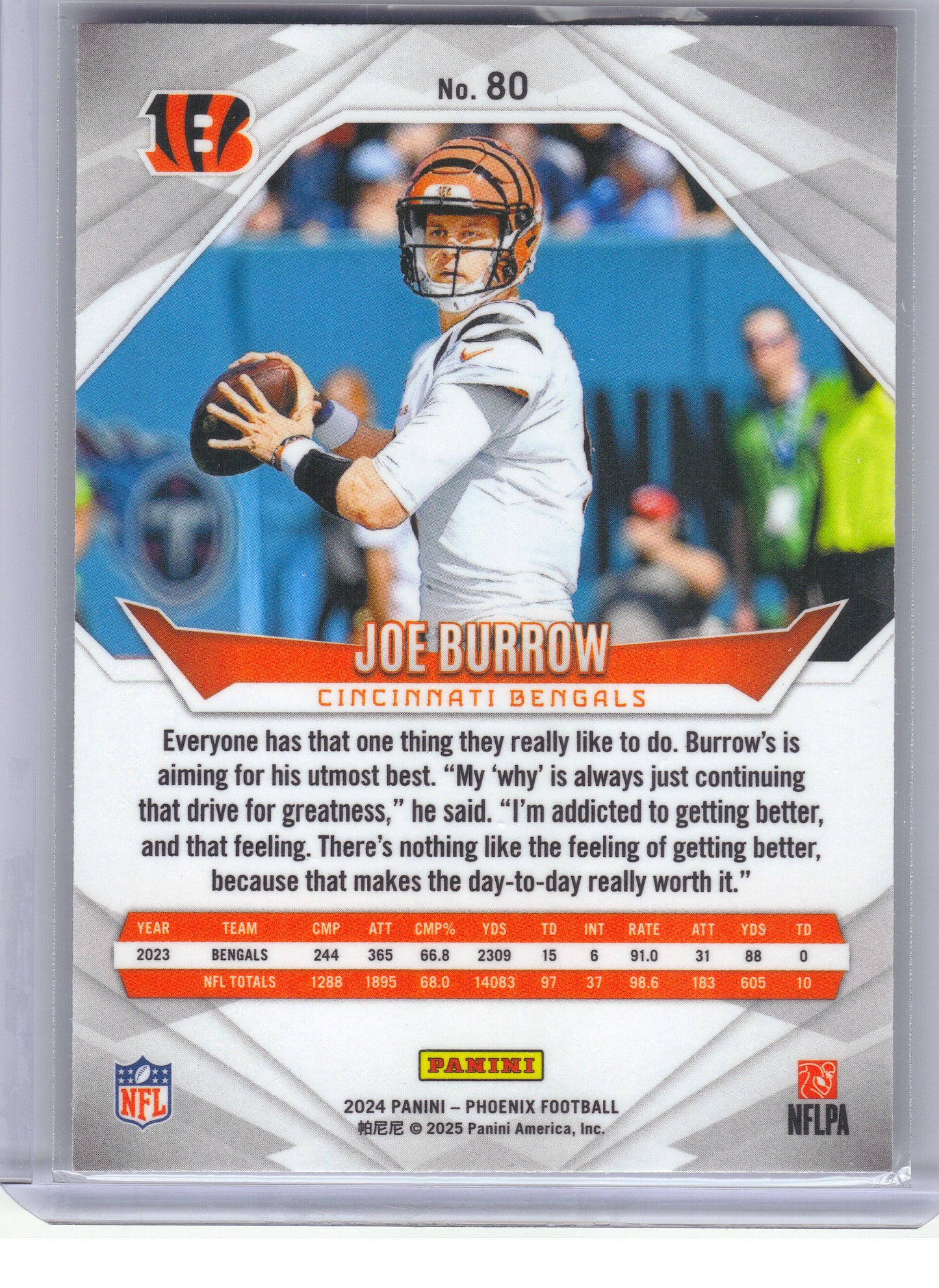2024 Panini Phoenix #80 Joe Burrow International Cincinnati Bengals