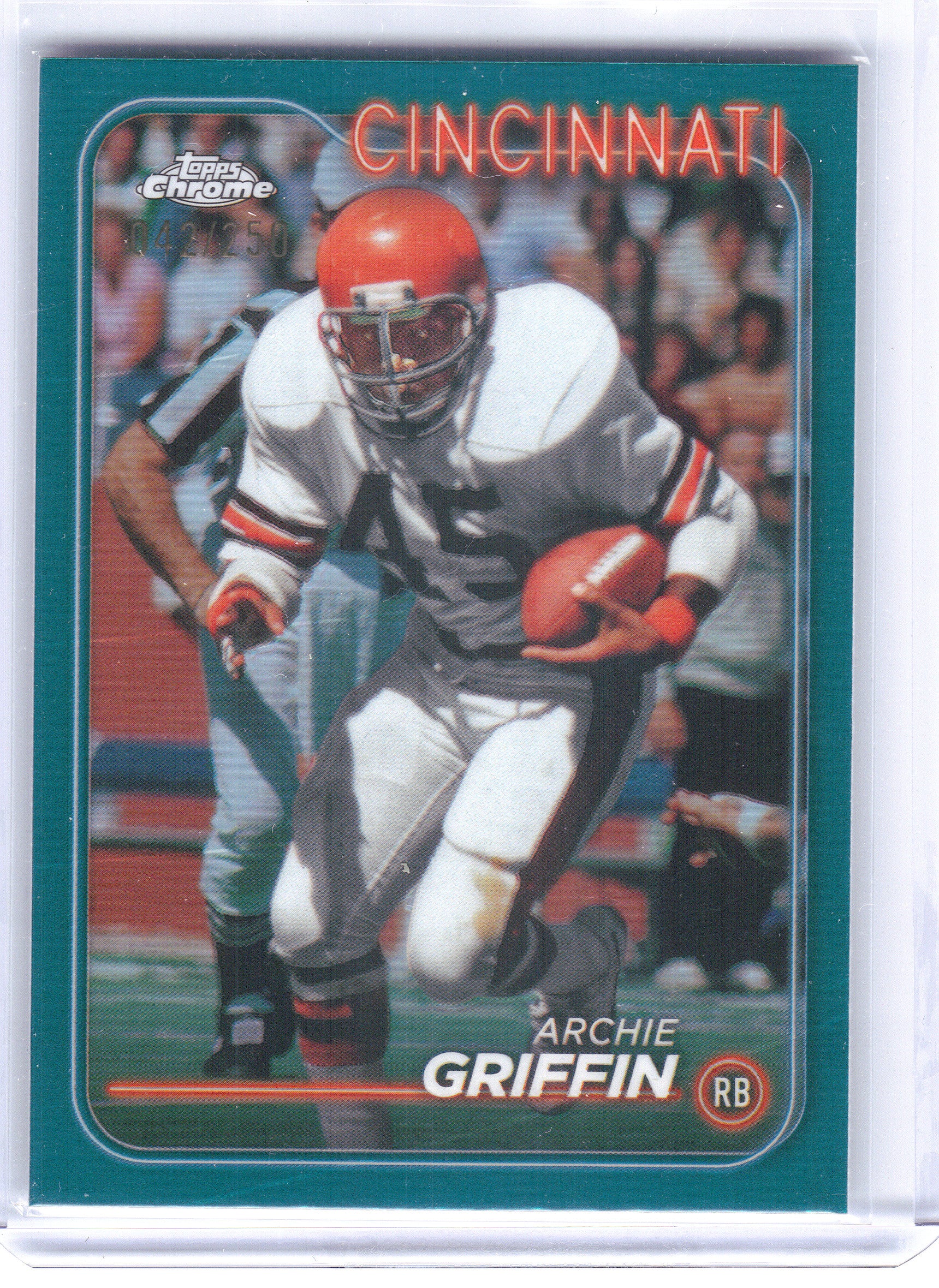 2024 Topps Chrome #26 Archie Griffin Teal Refractor #/250 Cincinnati Bengals SN