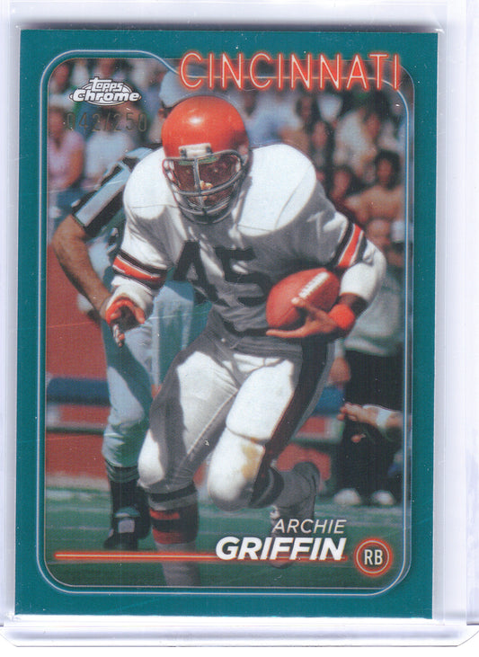 2024 Topps Chrome #26 Archie Griffin Teal Refractor #/250 Cincinnati Bengals SN