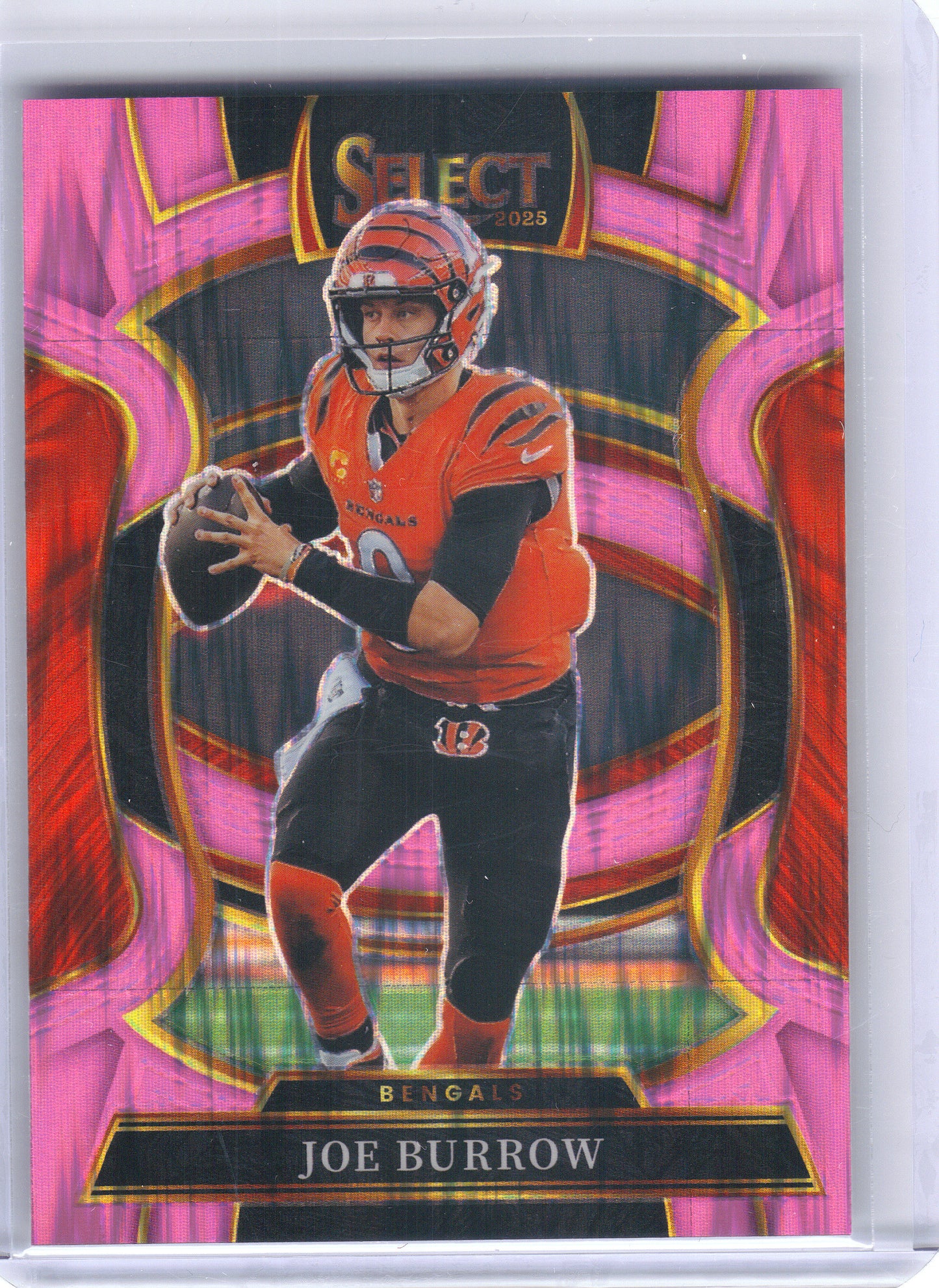 2025 Panini Select #57 Joe Burrow Pink Prizm Shock Cincinnati Bengals