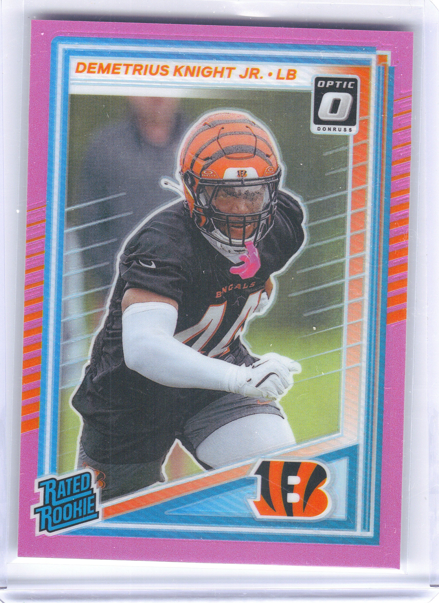 2025 Donruss #385 Demetrius Knight Jr. Optic Rated Rookies Preview Holo Cincinnati Bengals RC