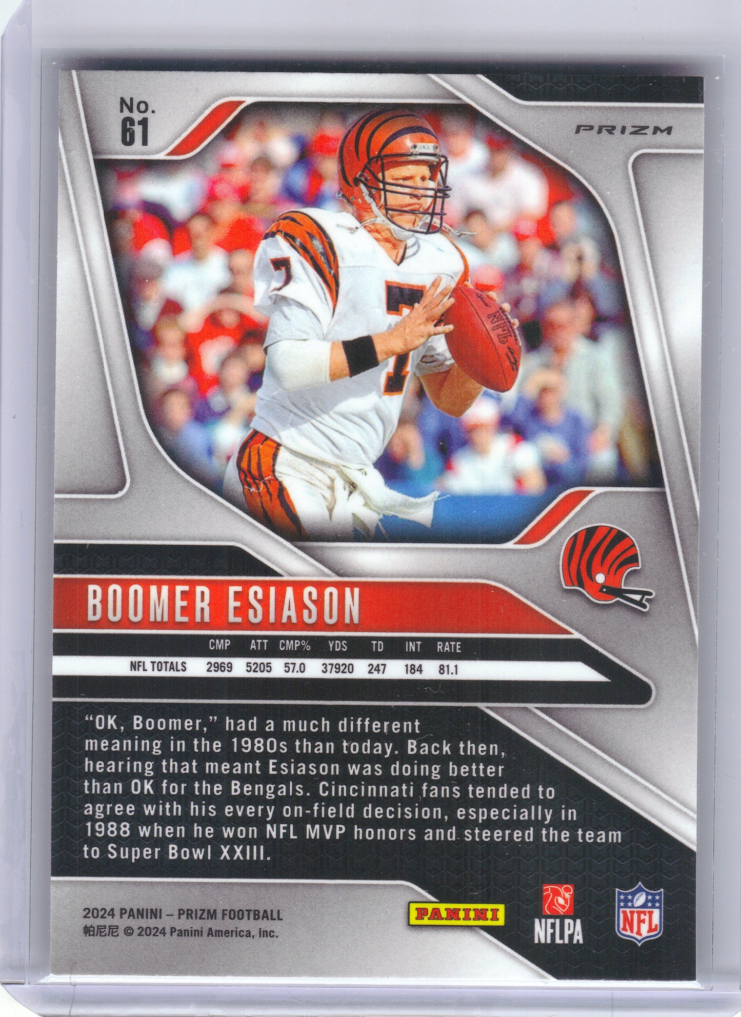2024 Panini Prizm #61 Boomer Esiason Pink Wave Cincinnati Bengals
