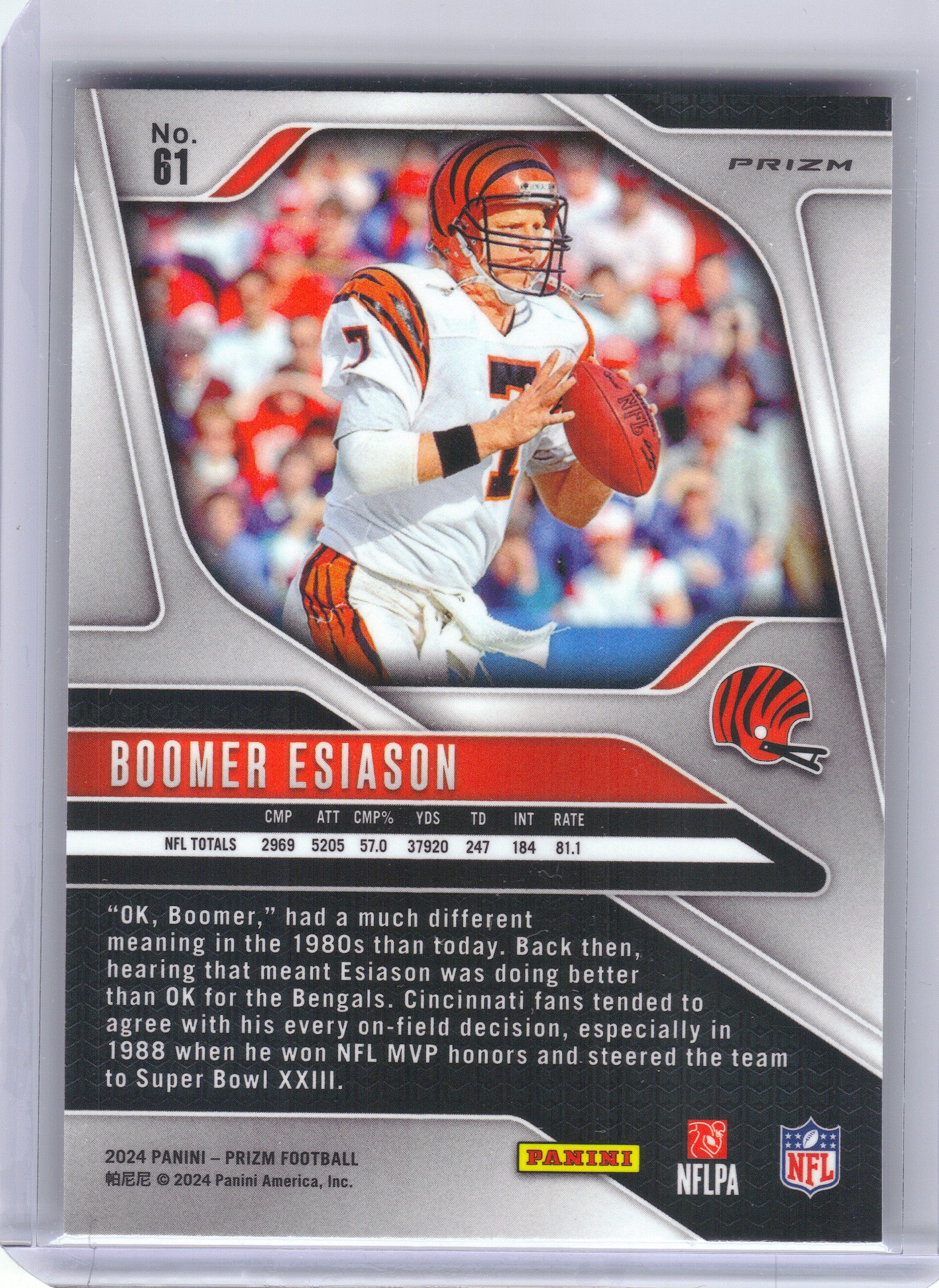 2024 Panini Prizm #61 Boomer Esiason Pink Wave Cincinnati Bengals