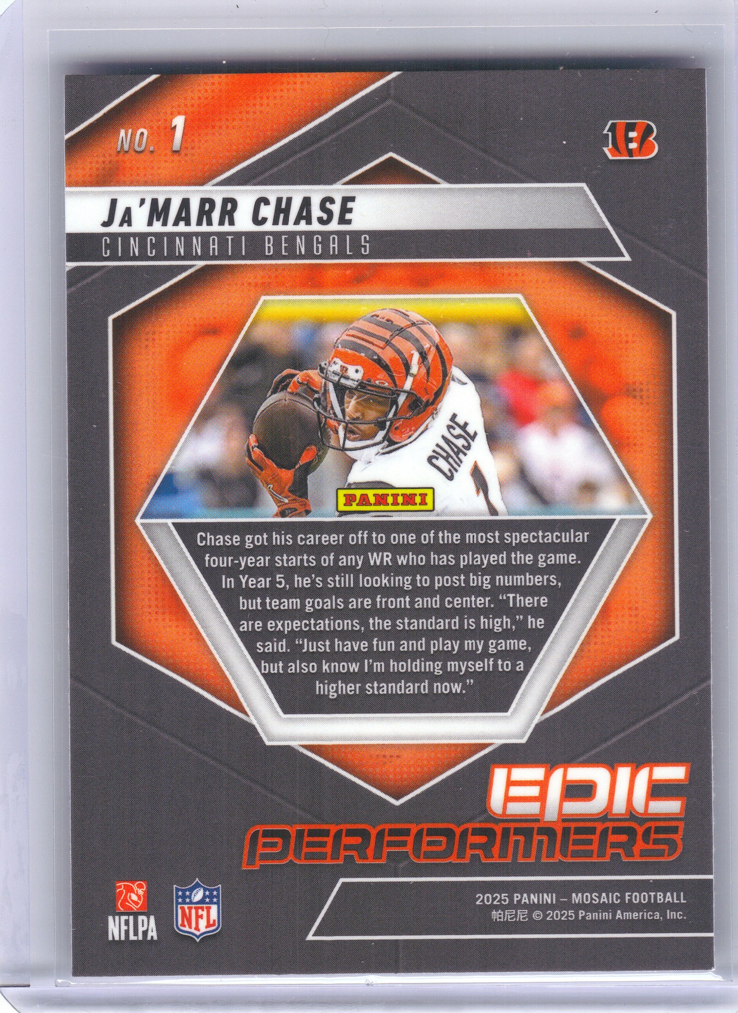 2025 Panini Mosaic #1 Ja’Marr Chase Epic Performers Cincinnati Bengals