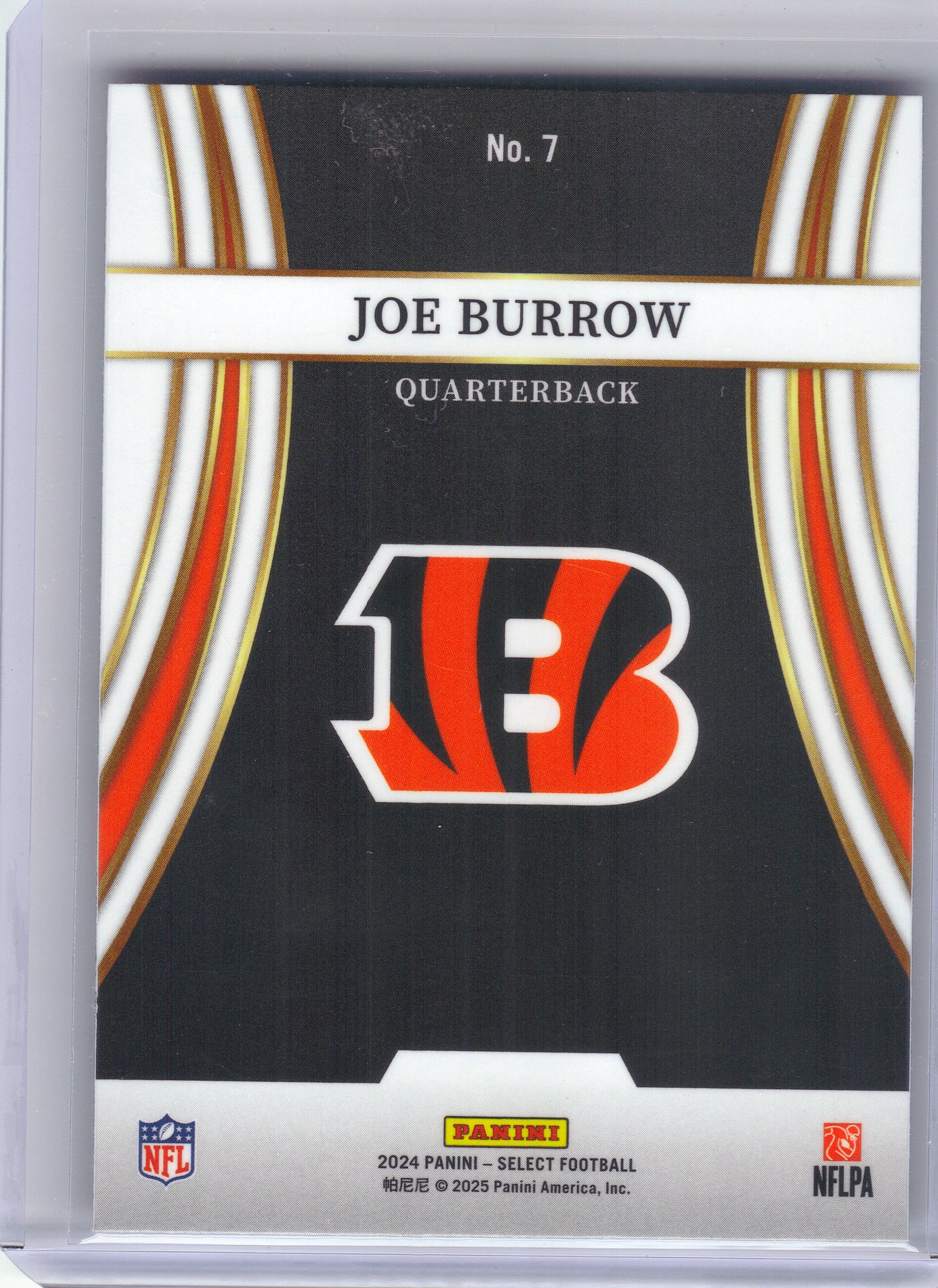 2024 Panini Select #7 Joe Burrow Turbocharged Cincinnati Bengals