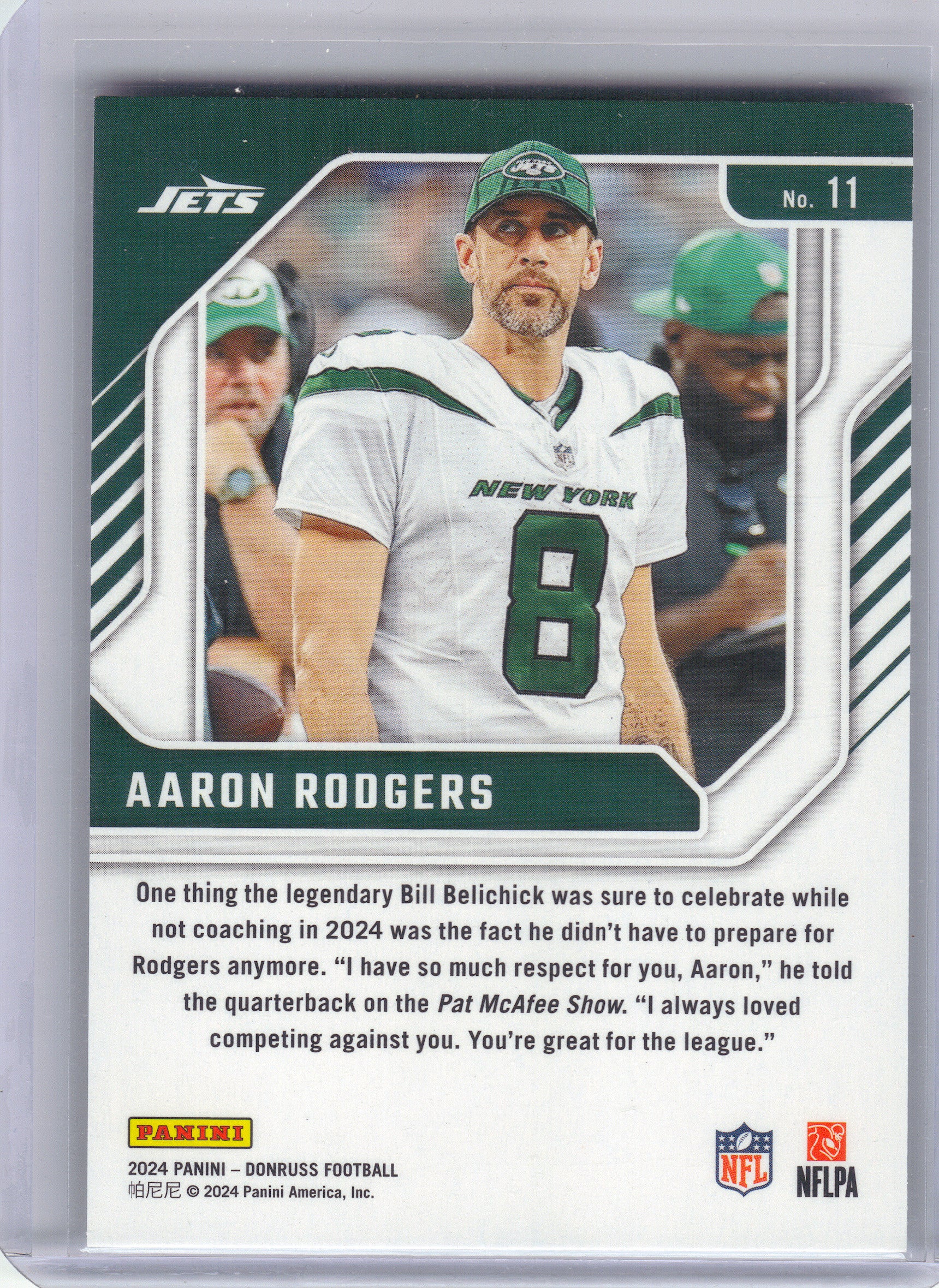 2024 Donruss #11 Aaron Rodgers Elite Series New York Jets