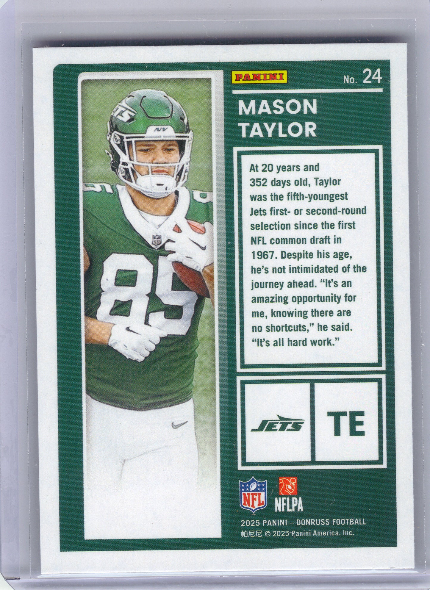 2025 Donruss #24 Mason Taylor The Rookies New York Jets