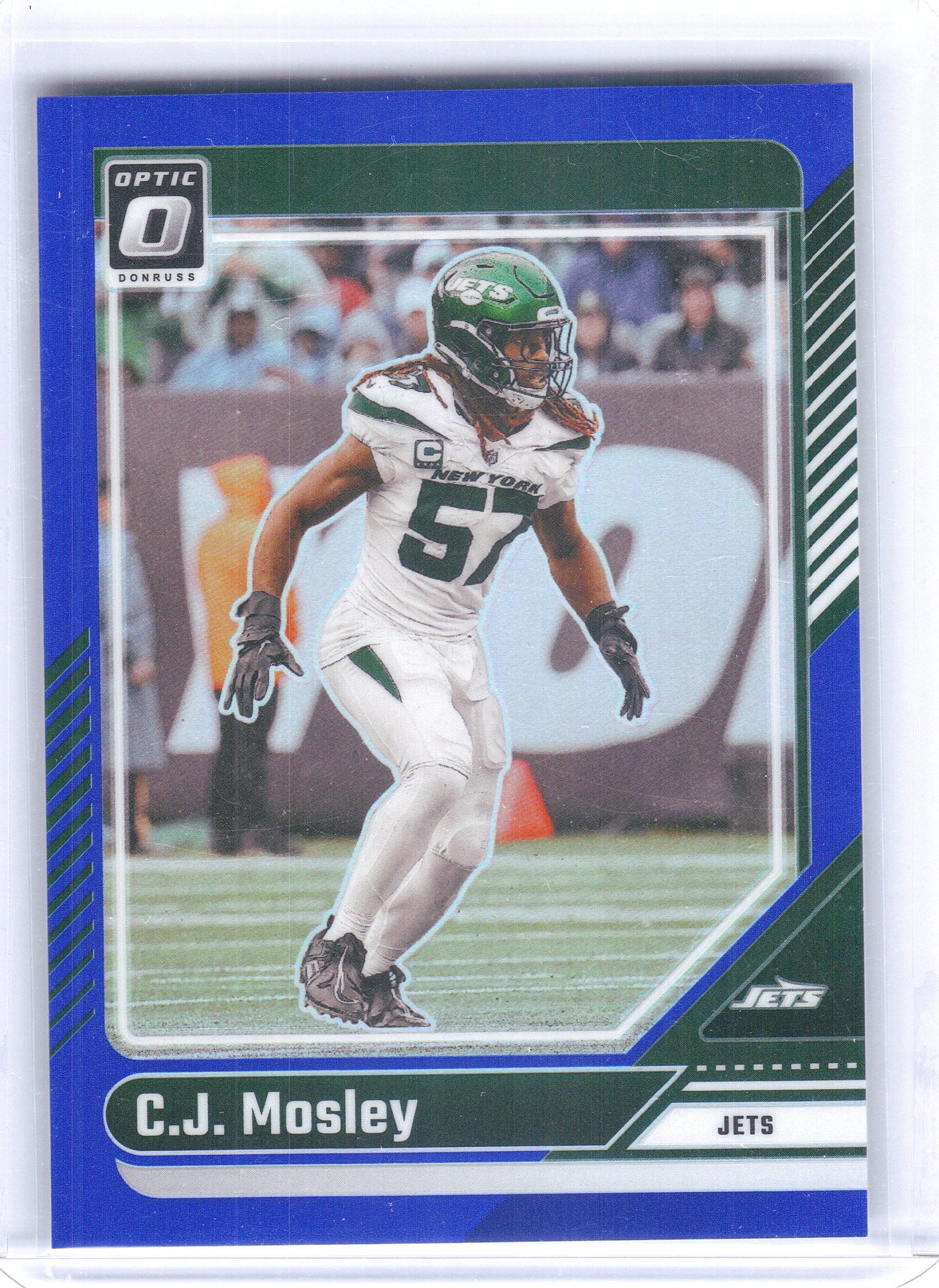 2024 Donruss Optic #157 C.J. Mosley Blue #/199 New York Jets SN
