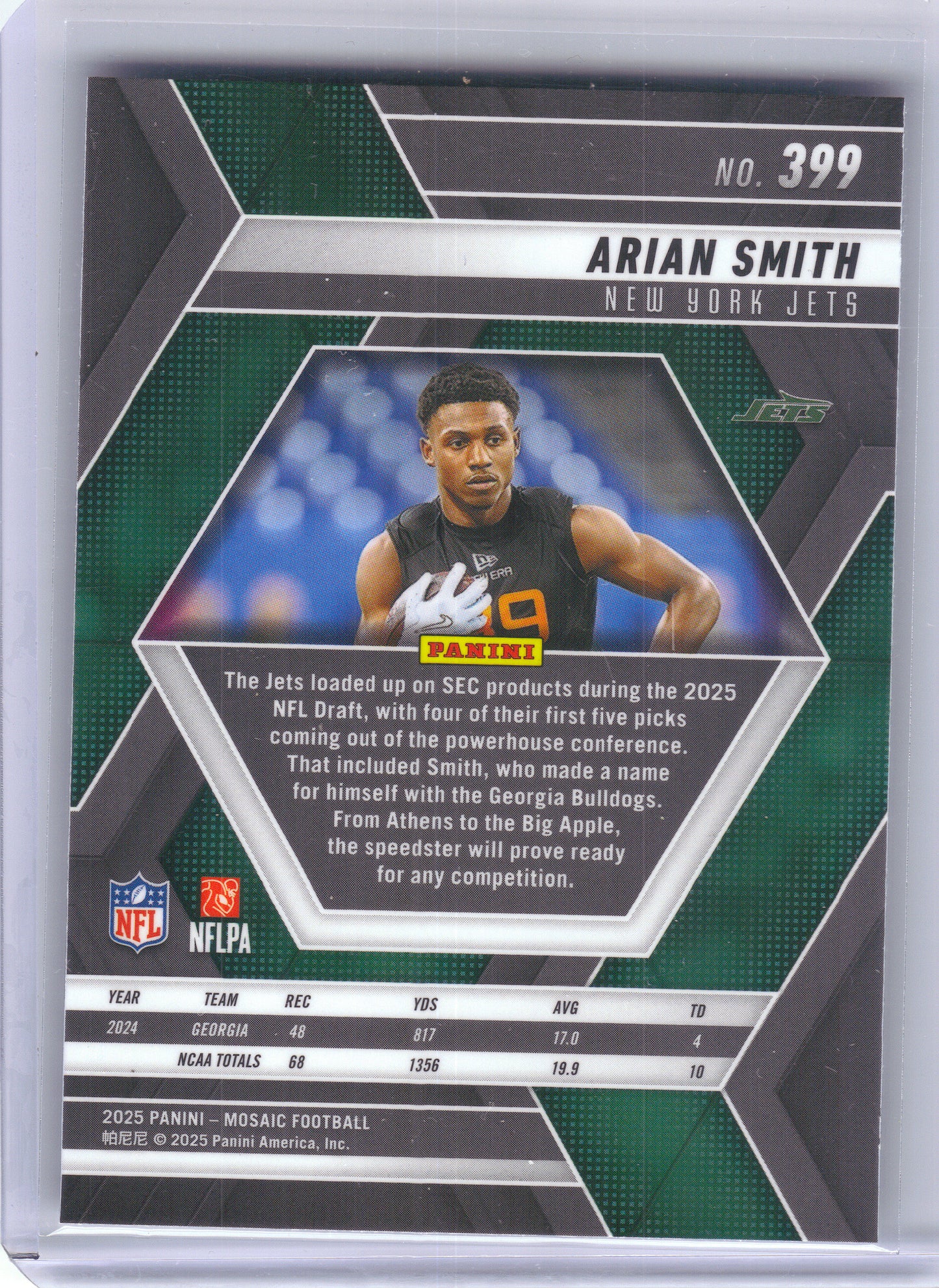 2025 Panini Mosaic #399 Arian Smith New York Jets RC