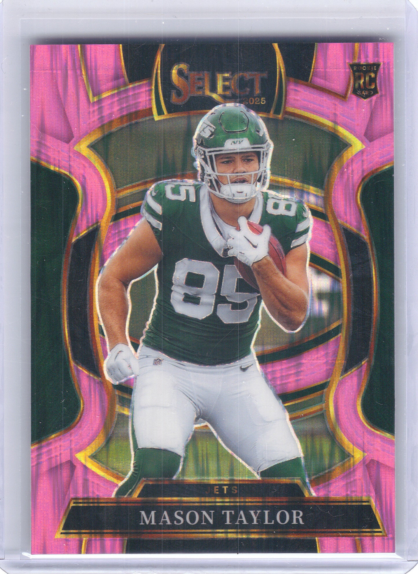 2025 Panini Select #76 Mason Taylor Pink Prizm Shock New York Jets RC